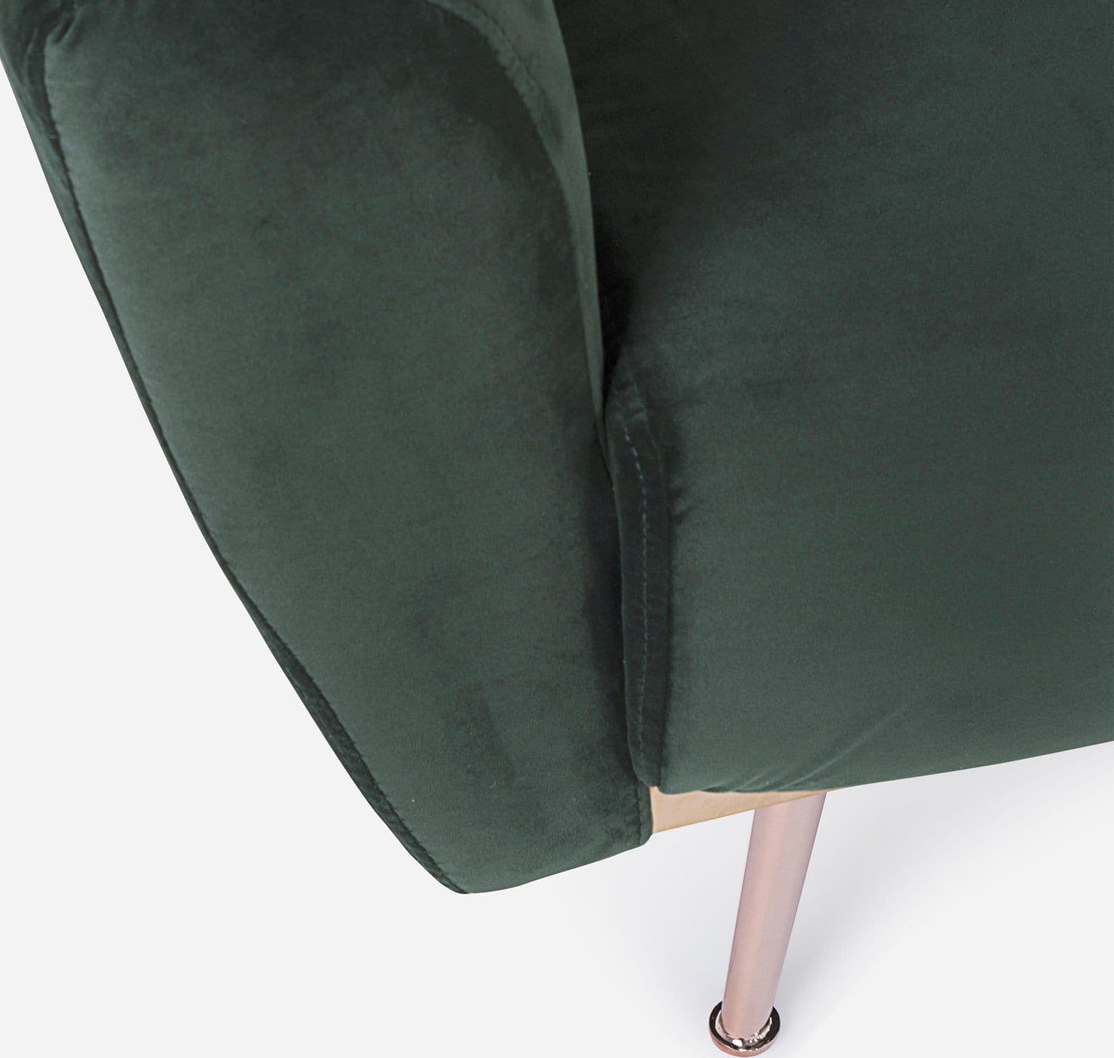 Divano letto in velluto verde 3 posti "Johnny " con piedi e struttura ottone 210 cm in Divani Decor Space - Altamura, commercioVirtuoso.it