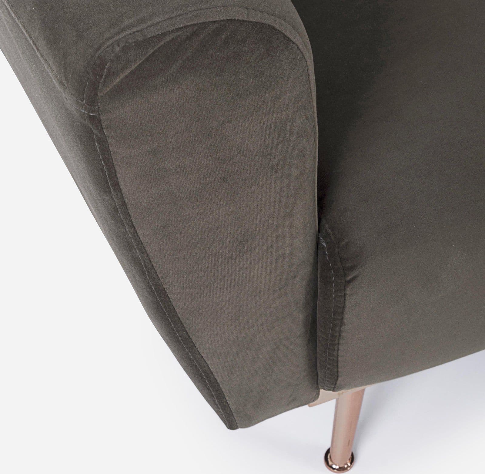 Divano letto in velluto verde 3 posti "Johnny " con piedi e struttura ottone 210 cm - 29