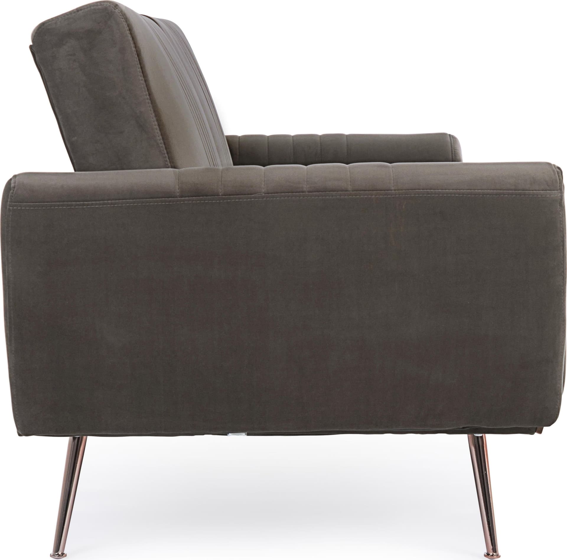 Divano letto in velluto verde 3 posti "Johnny " con piedi e struttura ottone 210 cm - 32