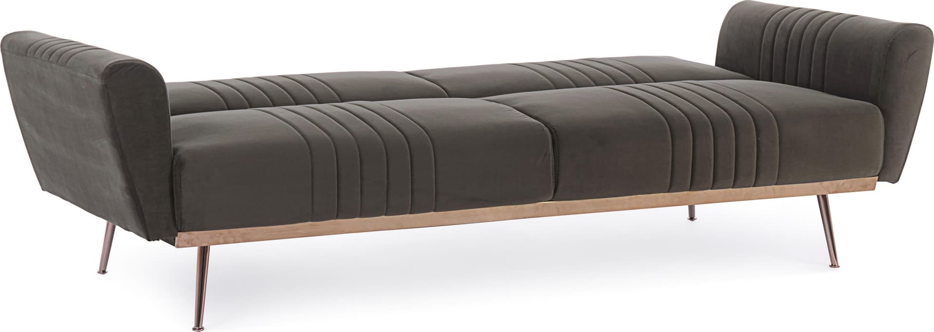 Divano letto in velluto verde 3 posti "Johnny " con piedi e struttura ottone 210 cm - 34