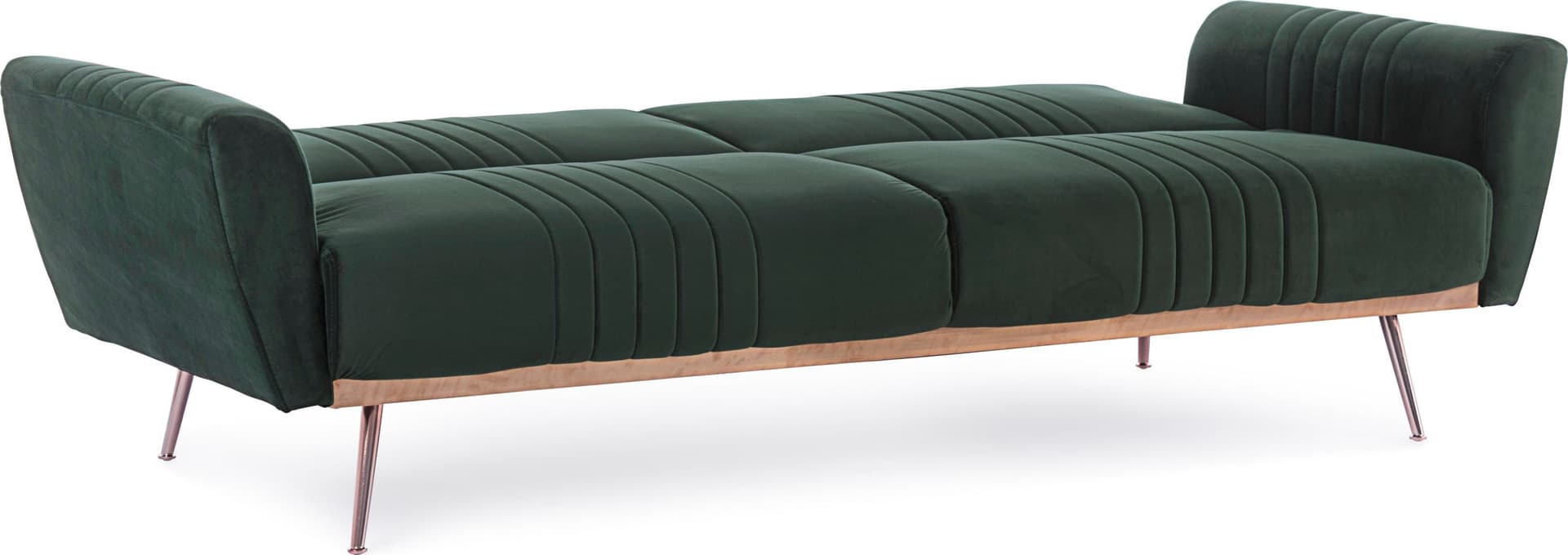 Divano letto in velluto verde 3 posti "Johnny " con piedi e struttura ottone 210 cm in Divani Decor Space - Altamura, commercioVirtuoso.it