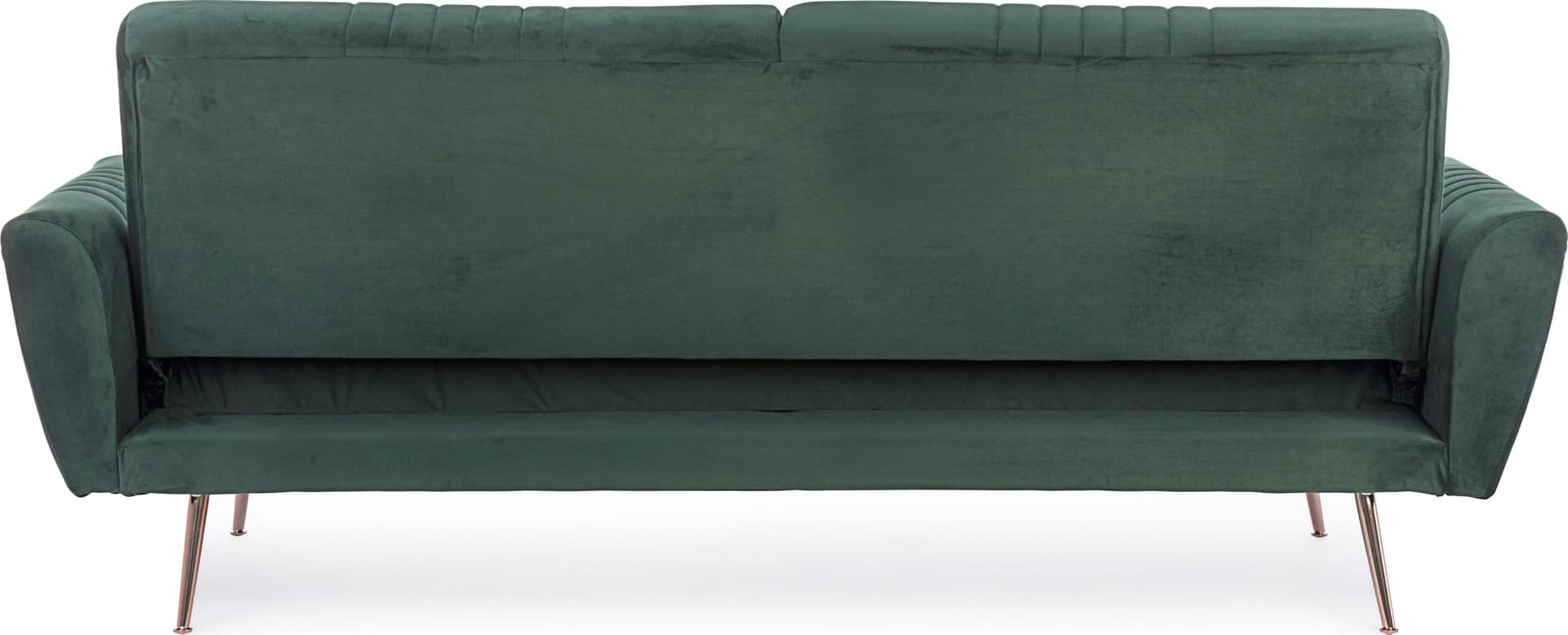 Divano letto in velluto verde 3 posti "Johnny " con piedi e struttura ottone 210 cm in Divani Decor Space - Altamura, commercioVirtuoso.it