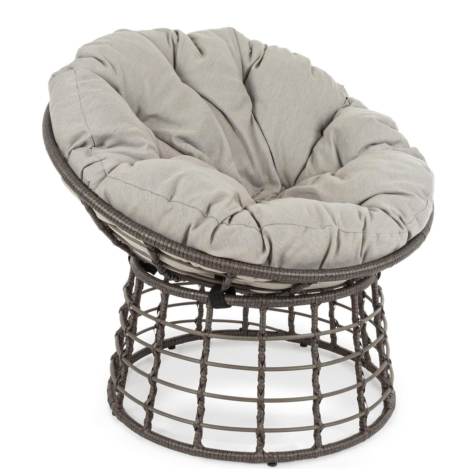 Poltrona a culla "Molly" in rattan con cuscino per giardino e veranda in Poltrone Decor Space - Altamura, commercioVirtuoso.it