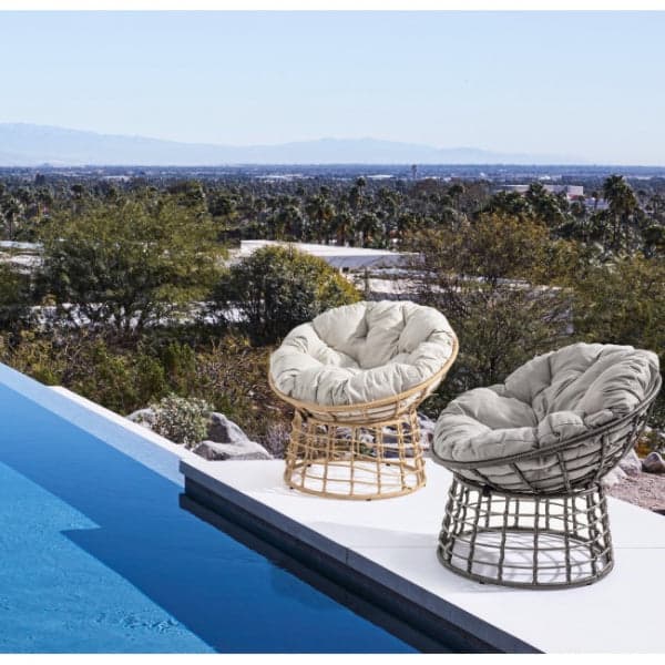 Poltrona a culla "Molly" in rattan con cuscino per giardino e veranda Giardino e giardinaggio/Arredamento da giardino e accessori/Poltrone Decor Space - Altamura, Commerciovirtuoso.it