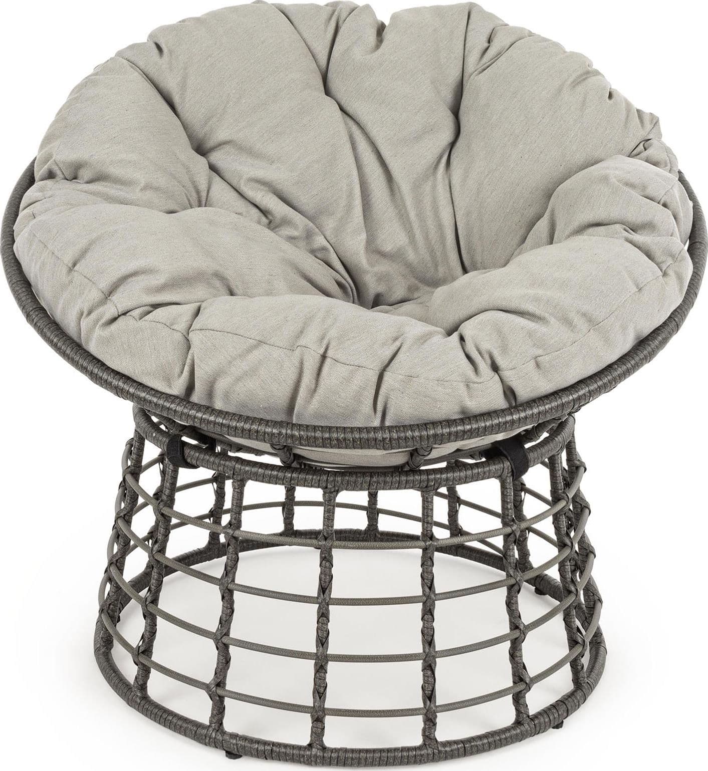 Poltrona a culla "Molly" in rattan con cuscino per giardino e veranda Giardino e giardinaggio/Arredamento da giardino e accessori/Poltrone Decor Space - Altamura, Commerciovirtuoso.it