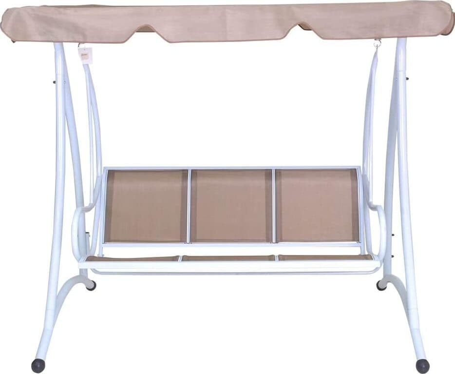 Dondolo 3 Posti per Giardino E Veranda Seduta in Texilene Con Tettuccio Giardino e giardinaggio/Arredamento da giardino e accessori/Dondoli coperti Decor Space - Altamura, Commerciovirtuoso.it