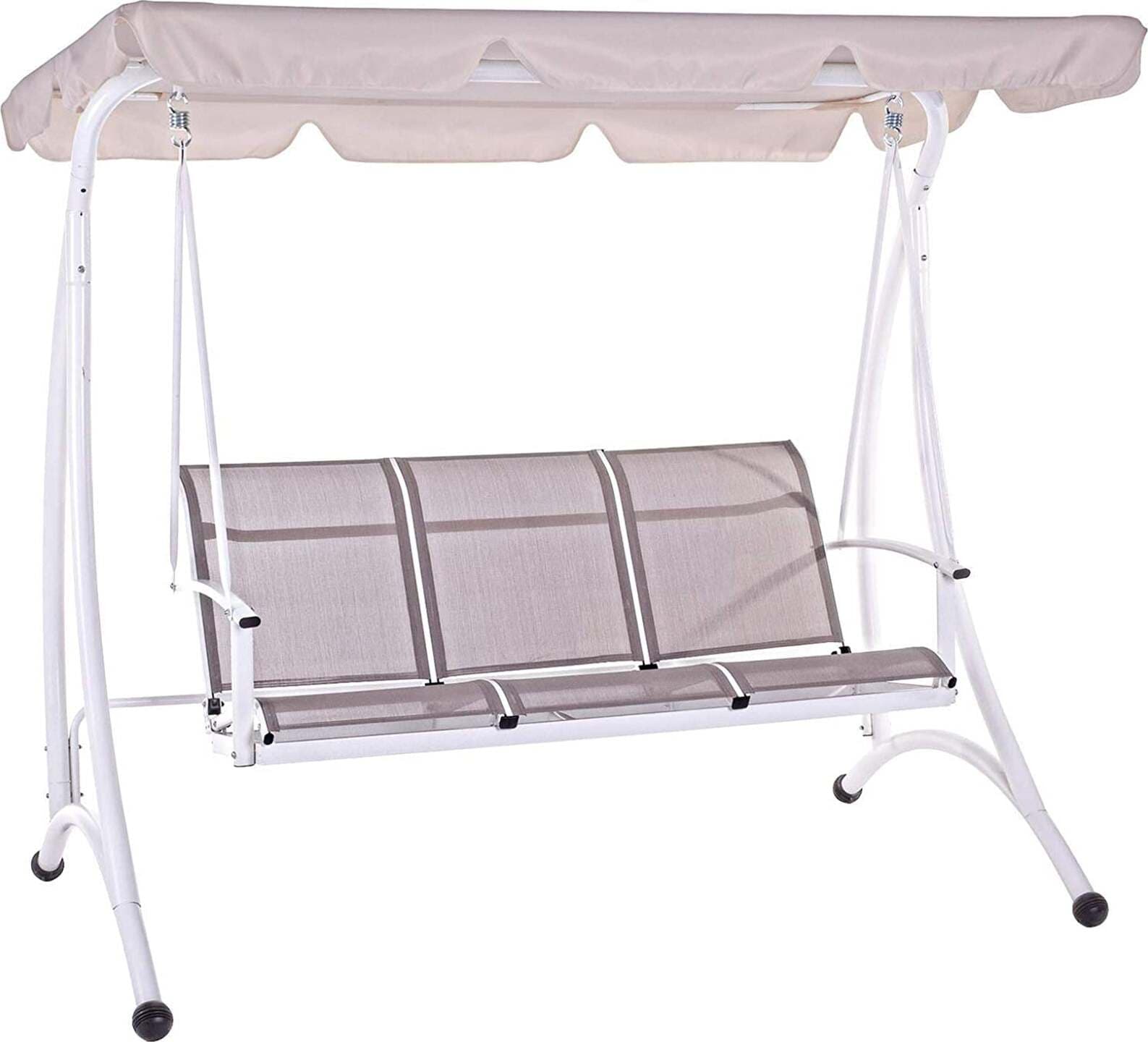 Dondolo 3 Posti per Giardino E Veranda Seduta in Texilene Con Tettuccio Giardino e giardinaggio/Arredamento da giardino e accessori/Dondoli coperti Decor Space - Altamura, Commerciovirtuoso.it