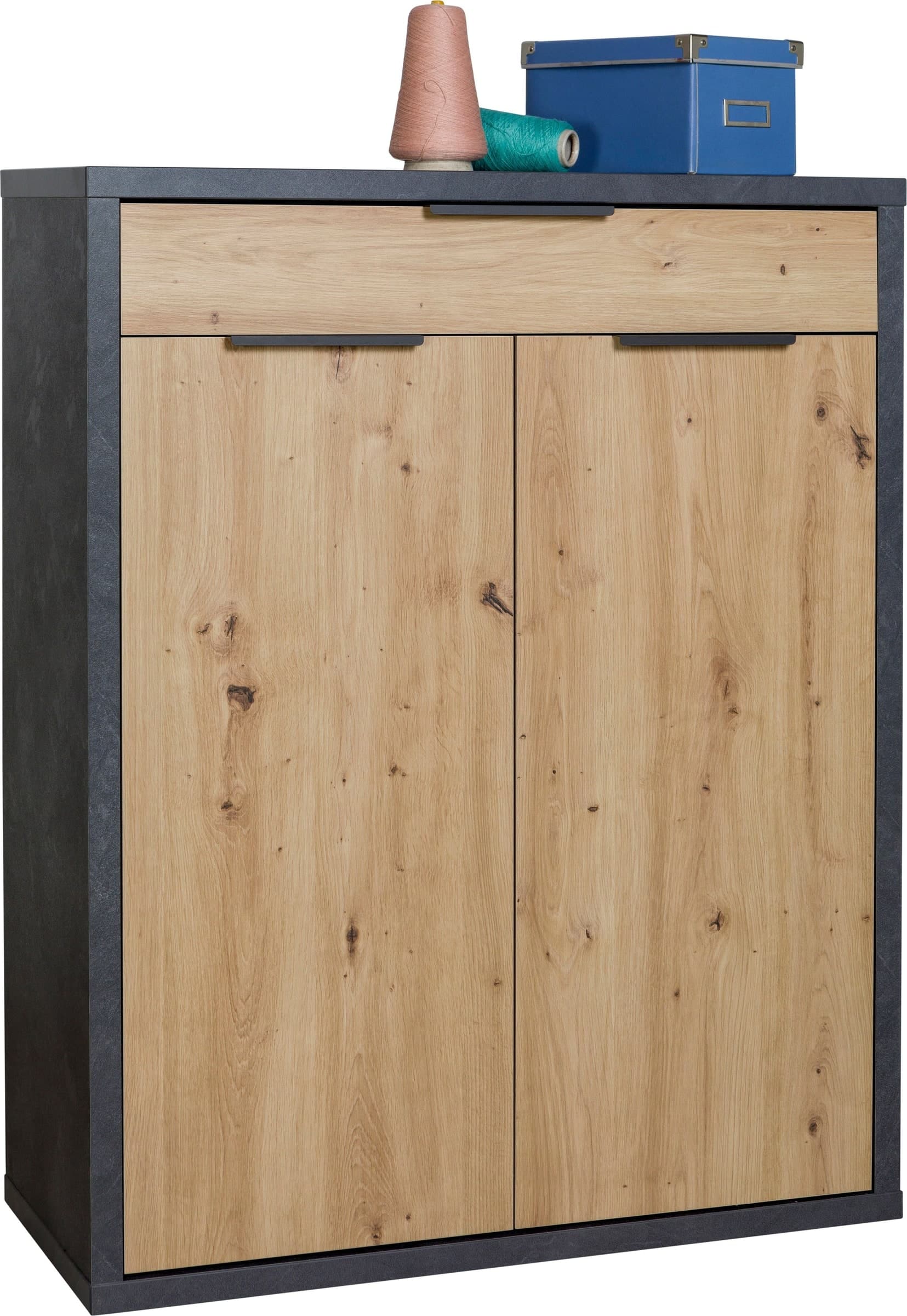 Scarpiera multiuso con 2 ante ed 1 cassetto "Segno" Rovere e Nero per interno armadio basso Casa e cucina/Organizzazione interni/Organizzazione guardaroba/Portascarpe/Scarpiere Decor Space - Altamura, Commerciovirtuoso.it