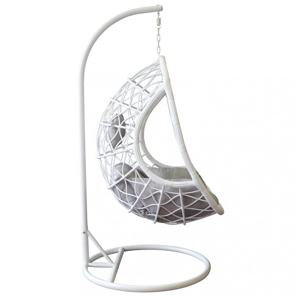 Poltrona a dondolo sospesa "Caracas" per giardino e veranda in rattan con cuscino in Dondoli coperti Decor Space - Altamura, commercioVirtuoso.it