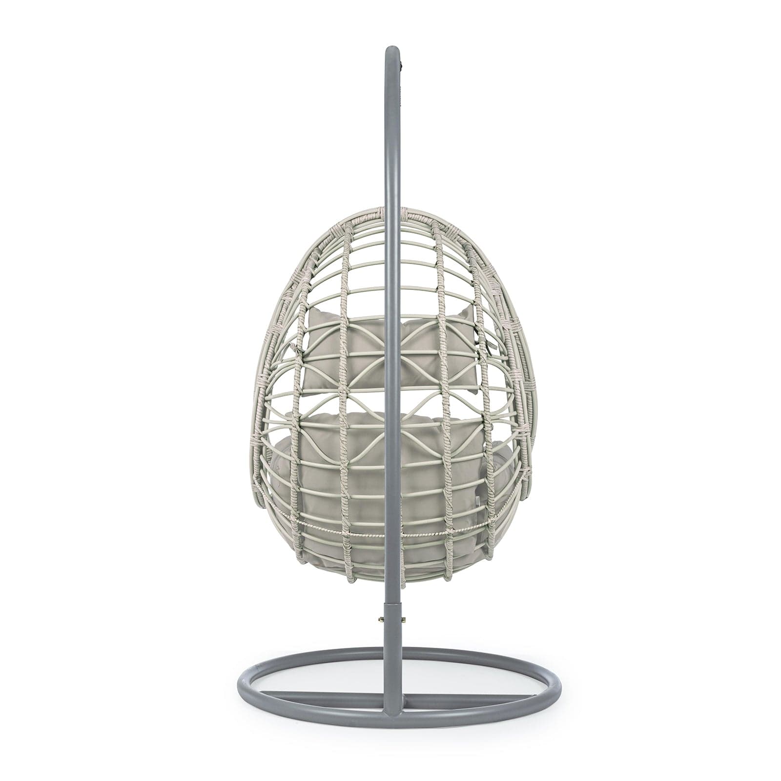 Poltrona a dondolo sospesa "Caracas" per giardino e veranda in rattan con cuscino in Dondoli coperti Decor Space - Altamura, commercioVirtuoso.it