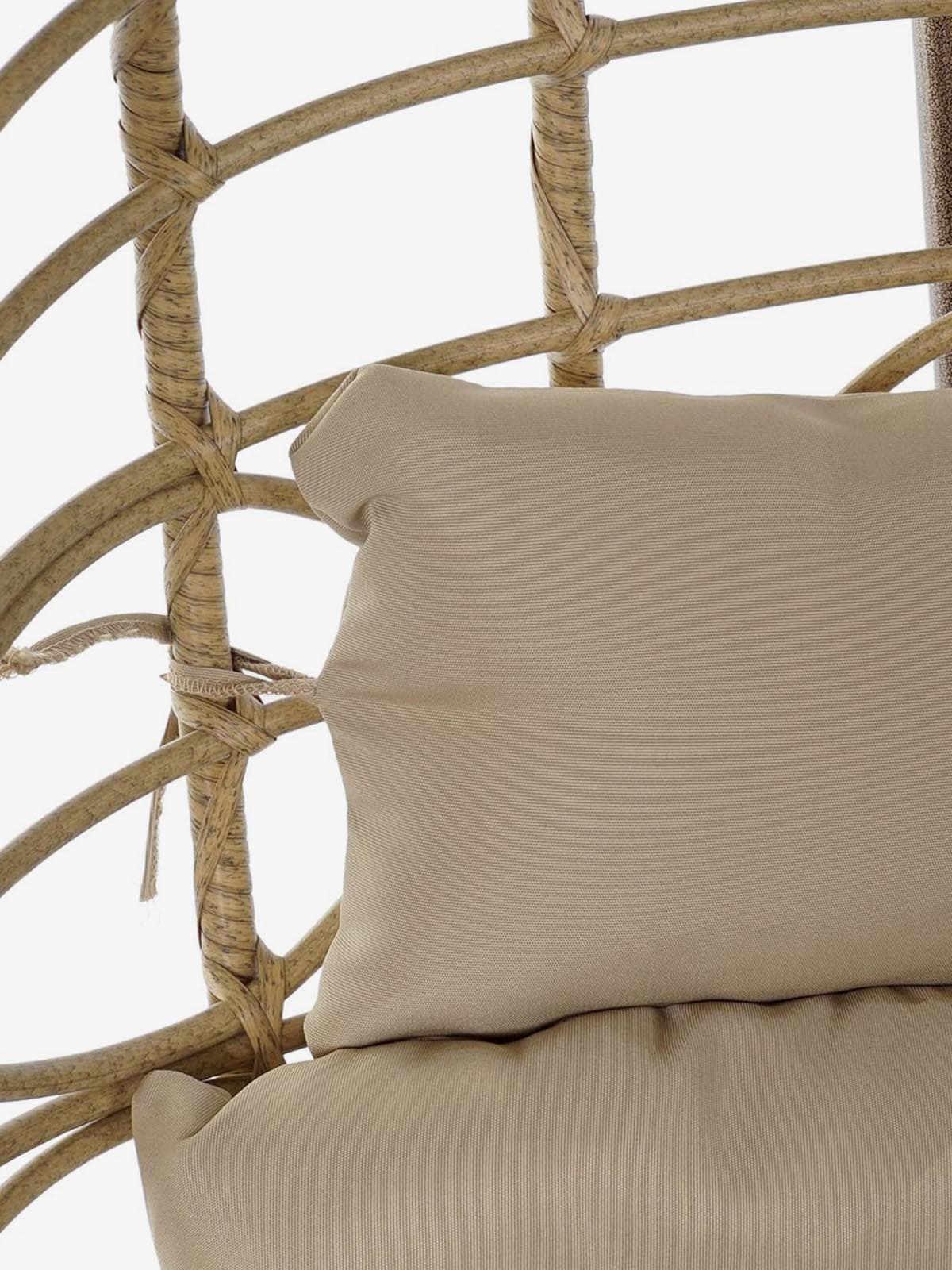 Poltrona a dondolo sospesa "Caracas" per giardino e veranda in rattan con cuscino in Dondoli coperti Decor Space - Altamura, commercioVirtuoso.it