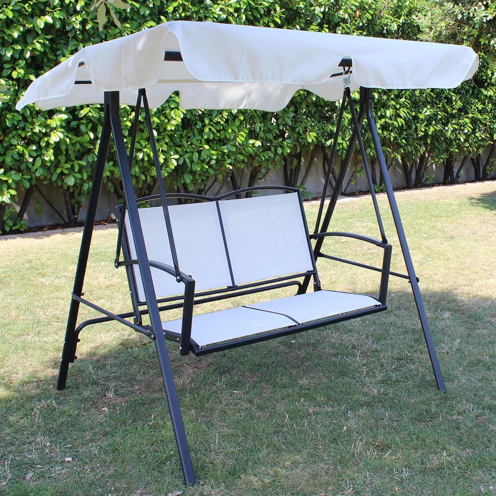 Dondolo 2 posti per giardino e veranda seduta in texilene con tettuccio Giardino e giardinaggio/Arredamento da giardino e accessori/Dondoli coperti Decor Space - Altamura, Commerciovirtuoso.it