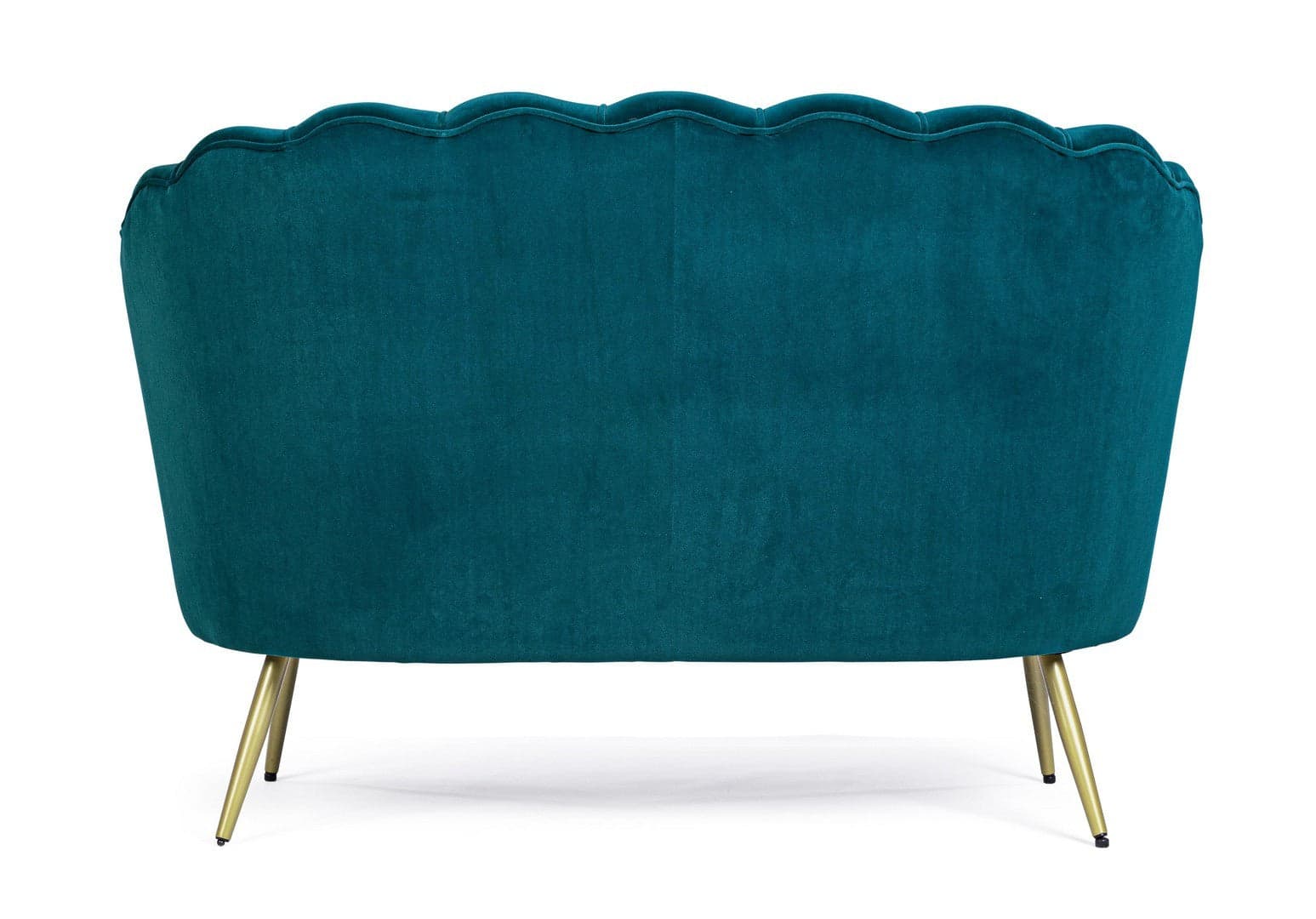 Divano in velluto 2 posti "Gigliola" conchiglia con piedi ottone 137 cm in Divani Decor Space - Altamura, commercioVirtuoso.it