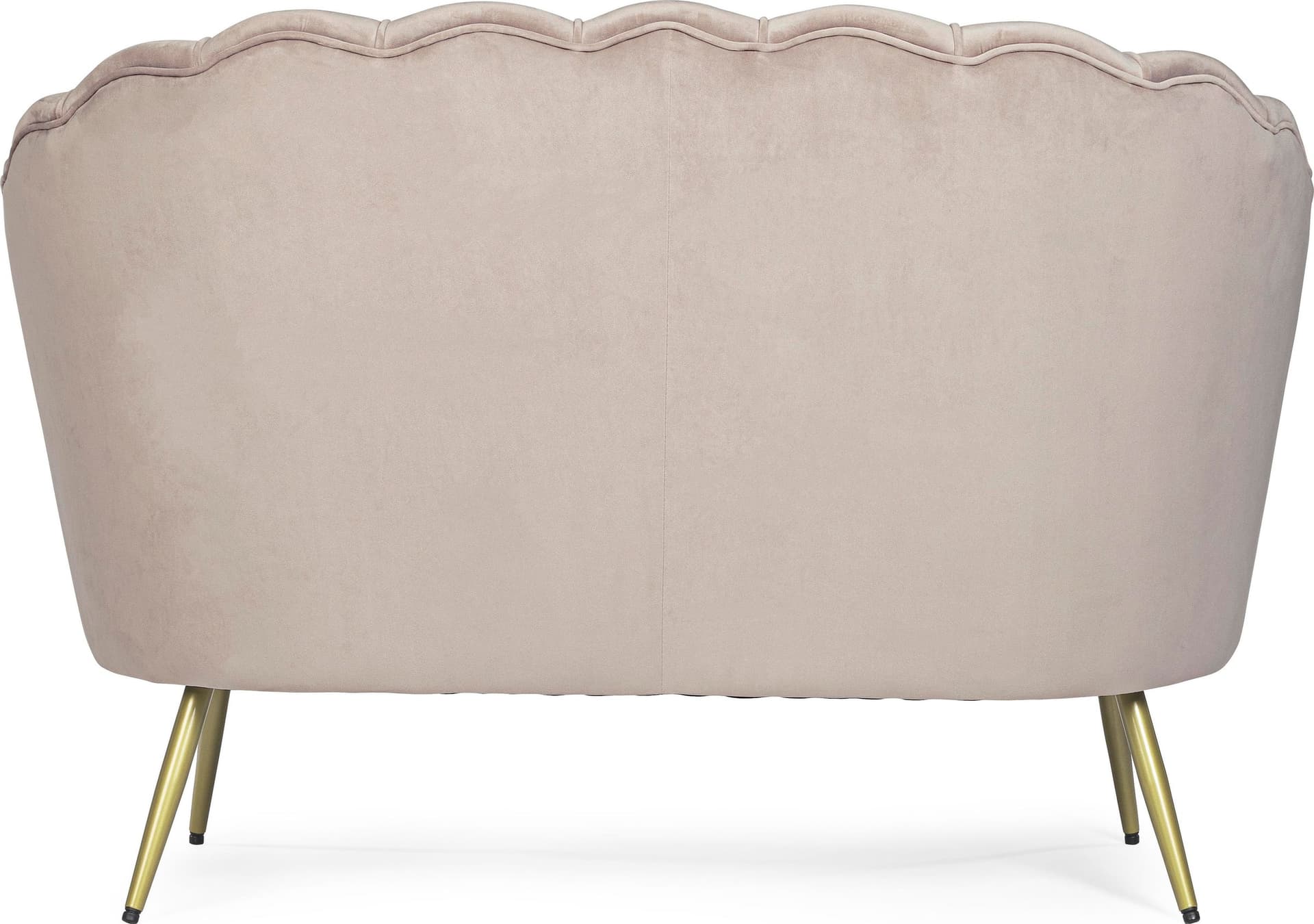Divano in velluto 2 posti "Gigliola" conchiglia con piedi ottone 137 cm in Divani Decor Space - Altamura, commercioVirtuoso.it