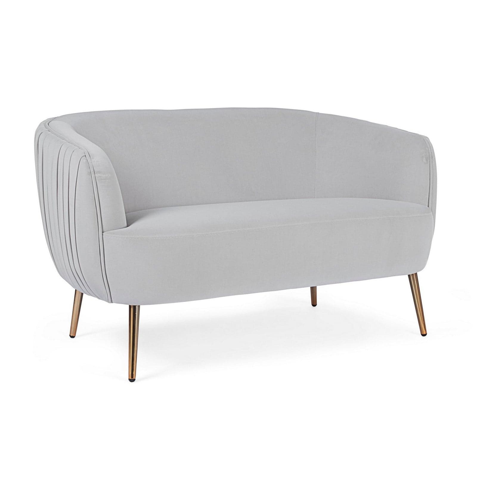 Divano in velluto 2 posti "Linsay" con piedi ottone 129 cm in Divani Decor Space - Altamura, commercioVirtuoso.it