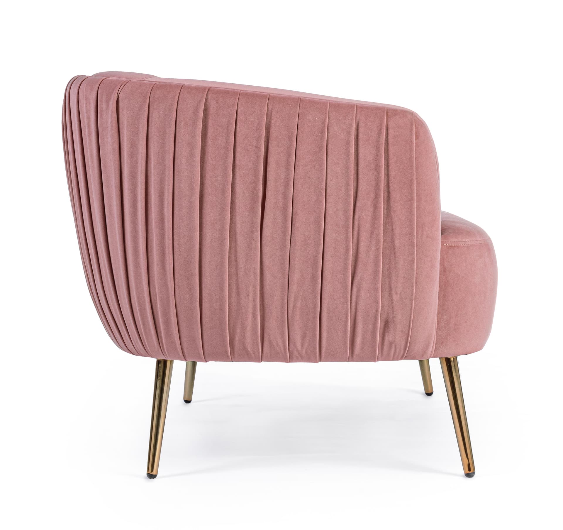 Divano in velluto 2 posti "Linsay" con piedi ottone 129 cm in Divani Decor Space - Altamura, commercioVirtuoso.it