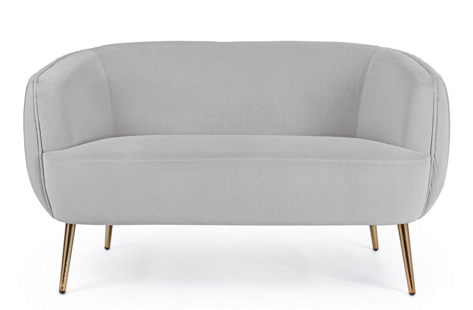 Divano in velluto 2 posti "Linsay" con piedi ottone 129 cm in Divani Decor Space - Altamura, commercioVirtuoso.it