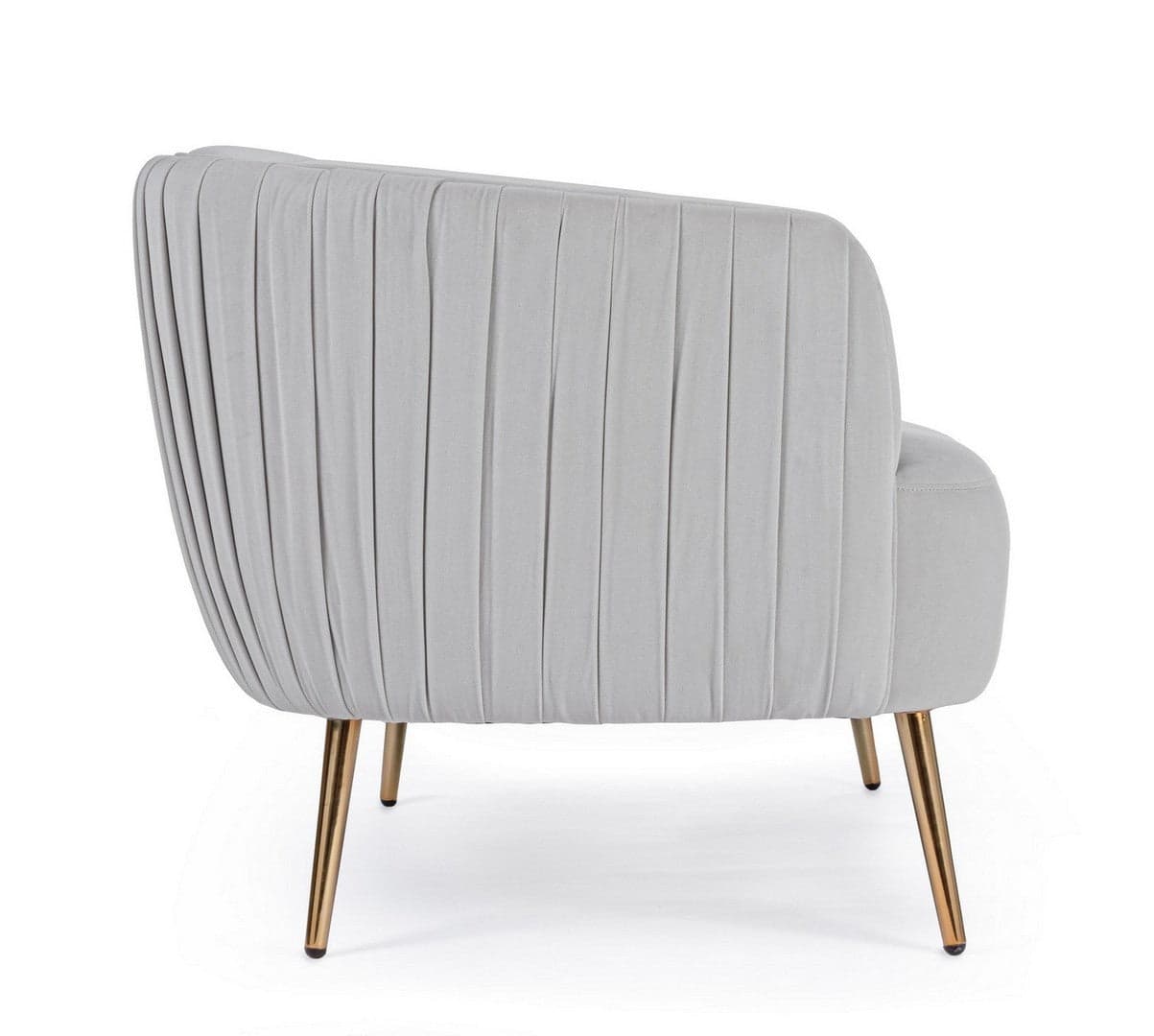Divano in velluto 2 posti "Linsay" con piedi ottone 129 cm in Divani Decor Space - Altamura, commercioVirtuoso.it