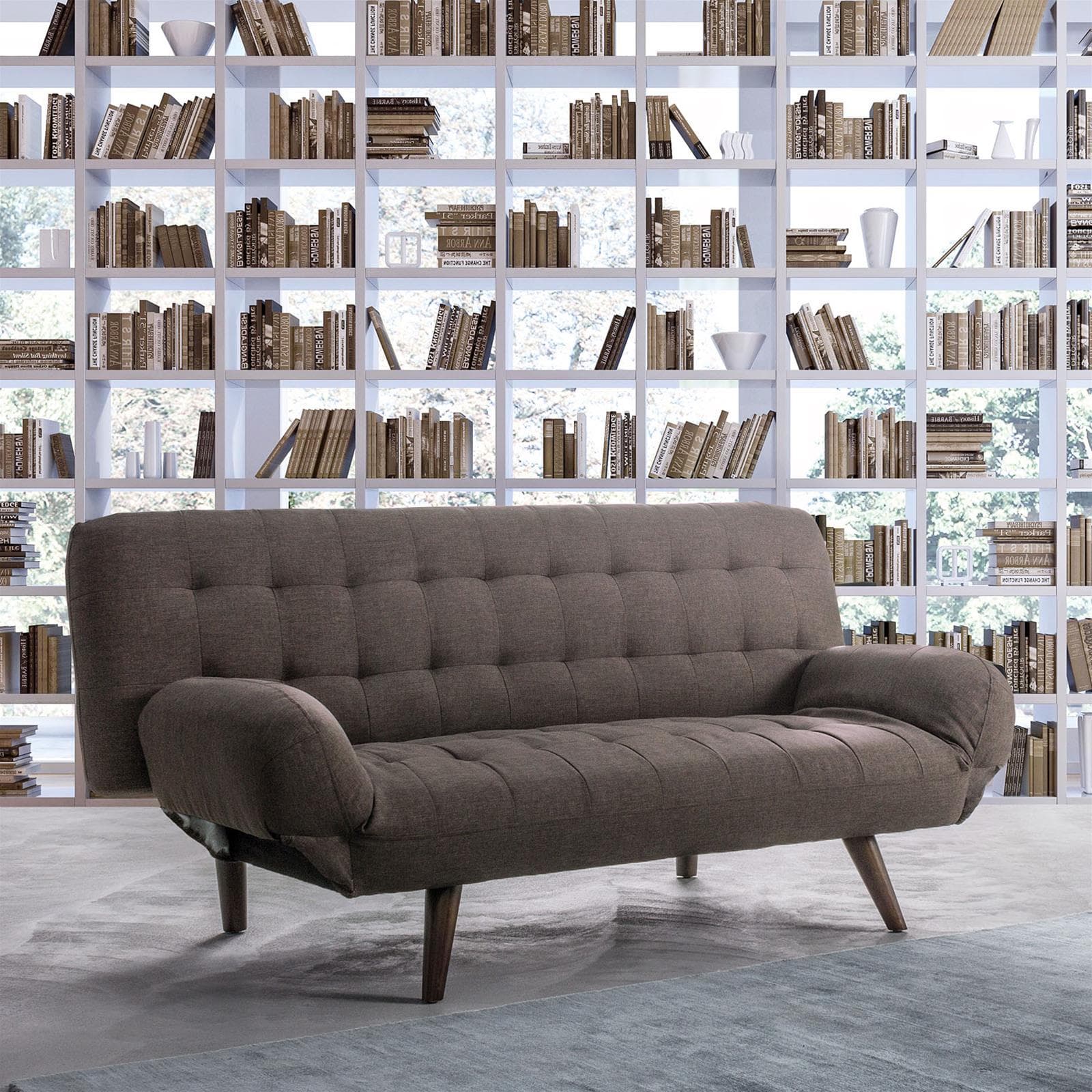 Divano letto 3 posti "Dive" marrone in tessuto con braccioli regolabili Casa e cucina/Arredamento/Soggiorno/Divani Decor Space - Altamura, Commerciovirtuoso.it