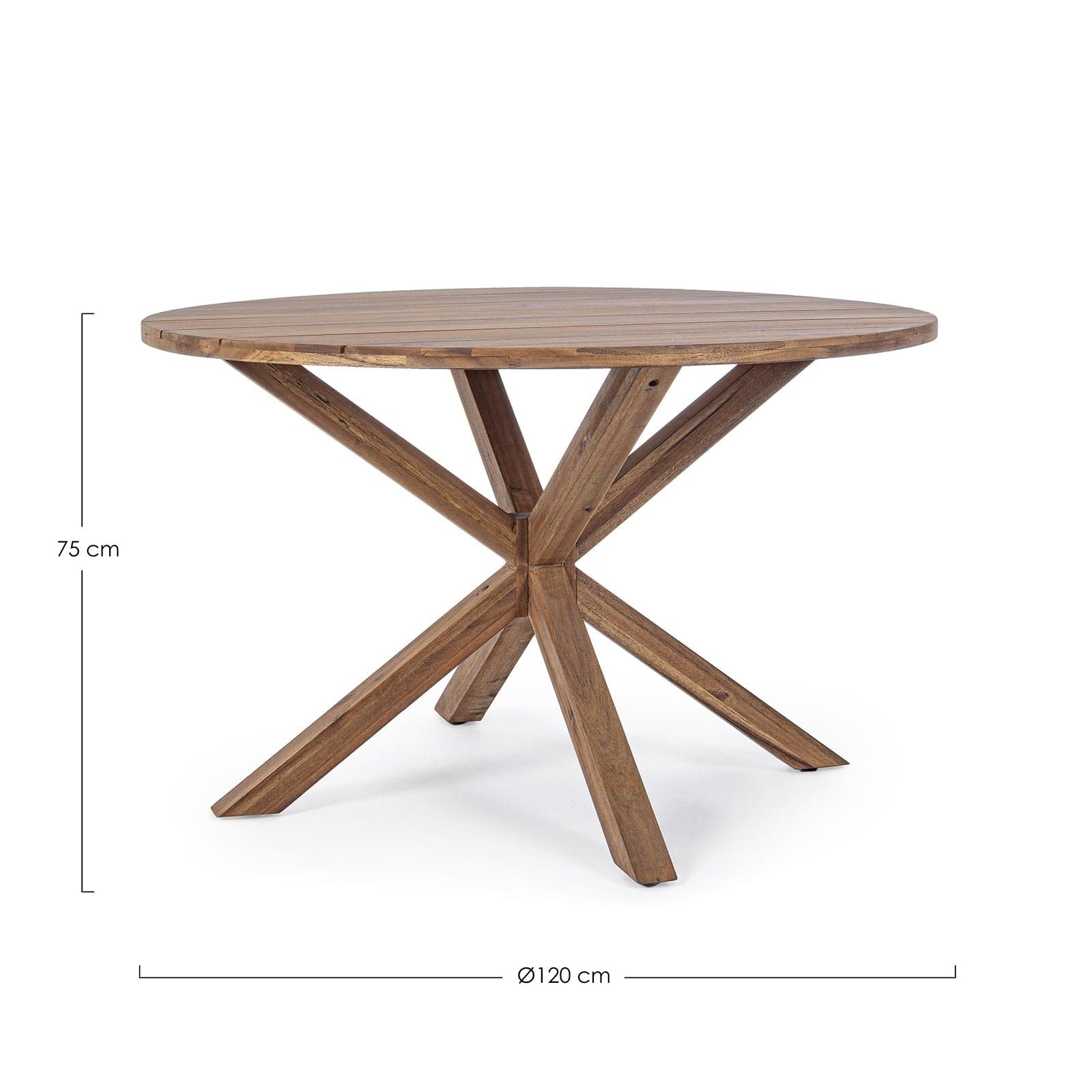 Tavolo tondo moderno in legno di Acacia "Dublino" da giardino per esterno in Tavoli standard Decor Space - Altamura, commercioVirtuoso.it