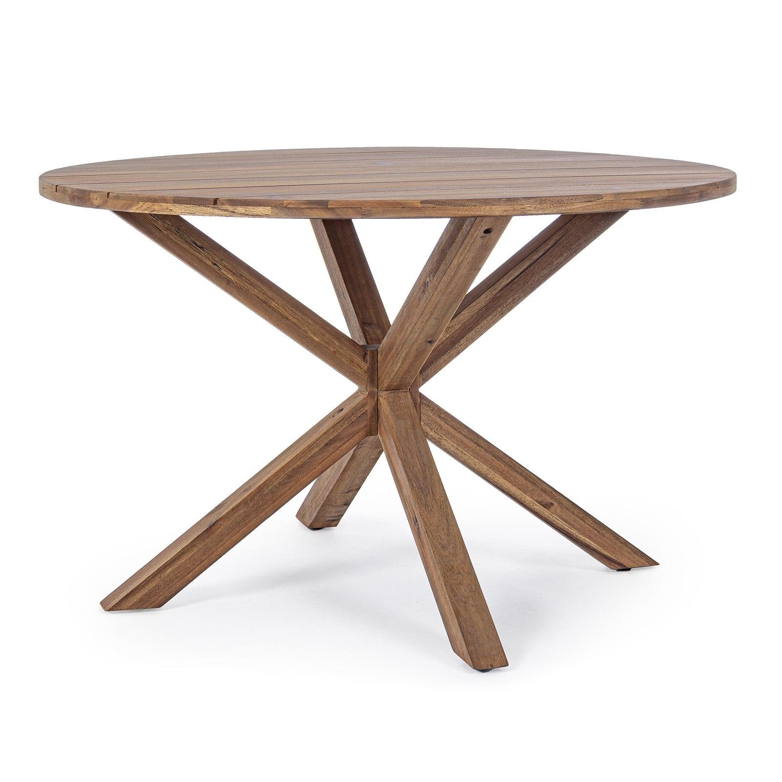 Tavolo tondo moderno in legno di Acacia "Dublino" da giardino per esterno in Tavoli standard Decor Space - Altamura, commercioVirtuoso.it
