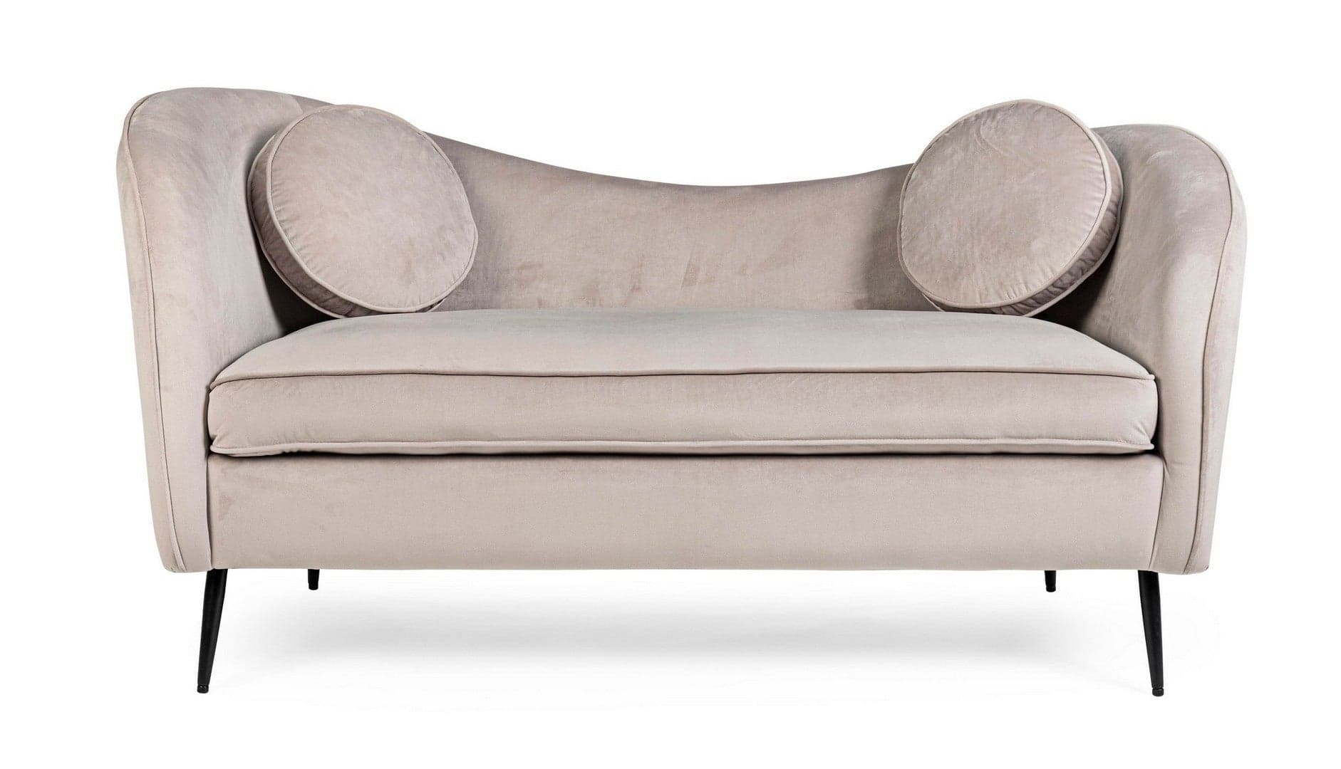 Divano in velluto 2 posti "Candis" con piedi neri 163 cm in Divani Decor Space - Altamura, commercioVirtuoso.it