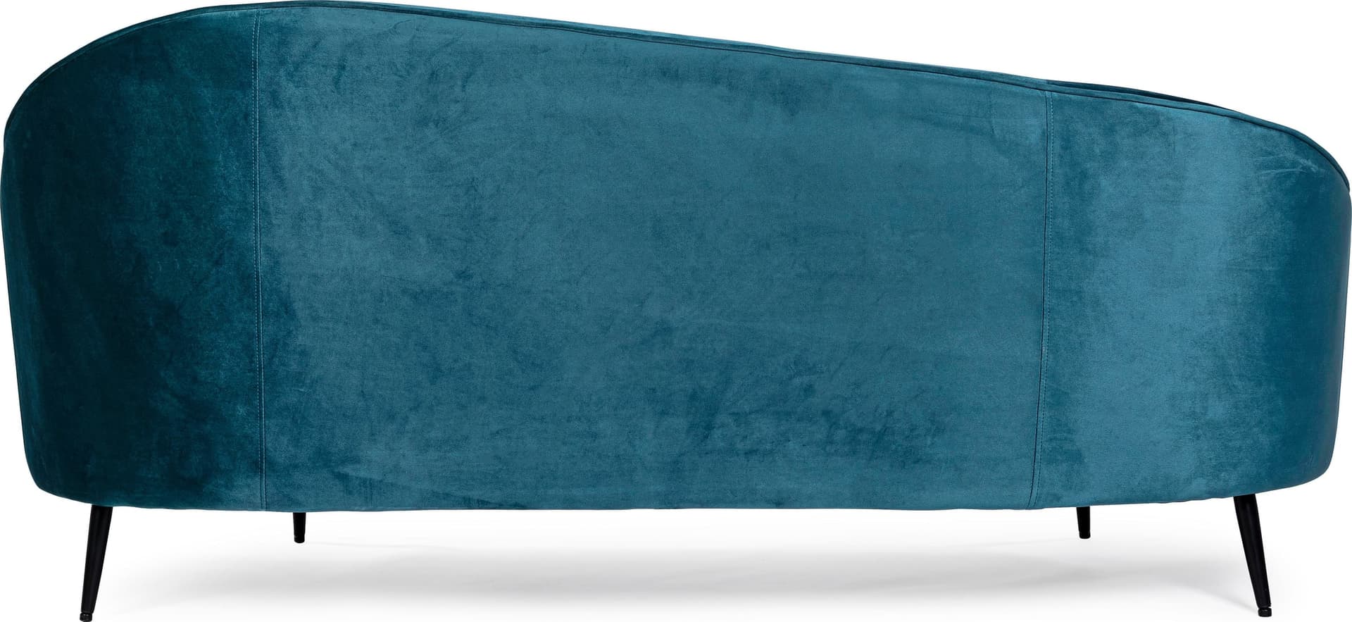Divano in velluto Blu 2 posti "Seraphin" conchiglia con piedi neri 183 cm in Divani Decor Space - Altamura, commercioVirtuoso.it