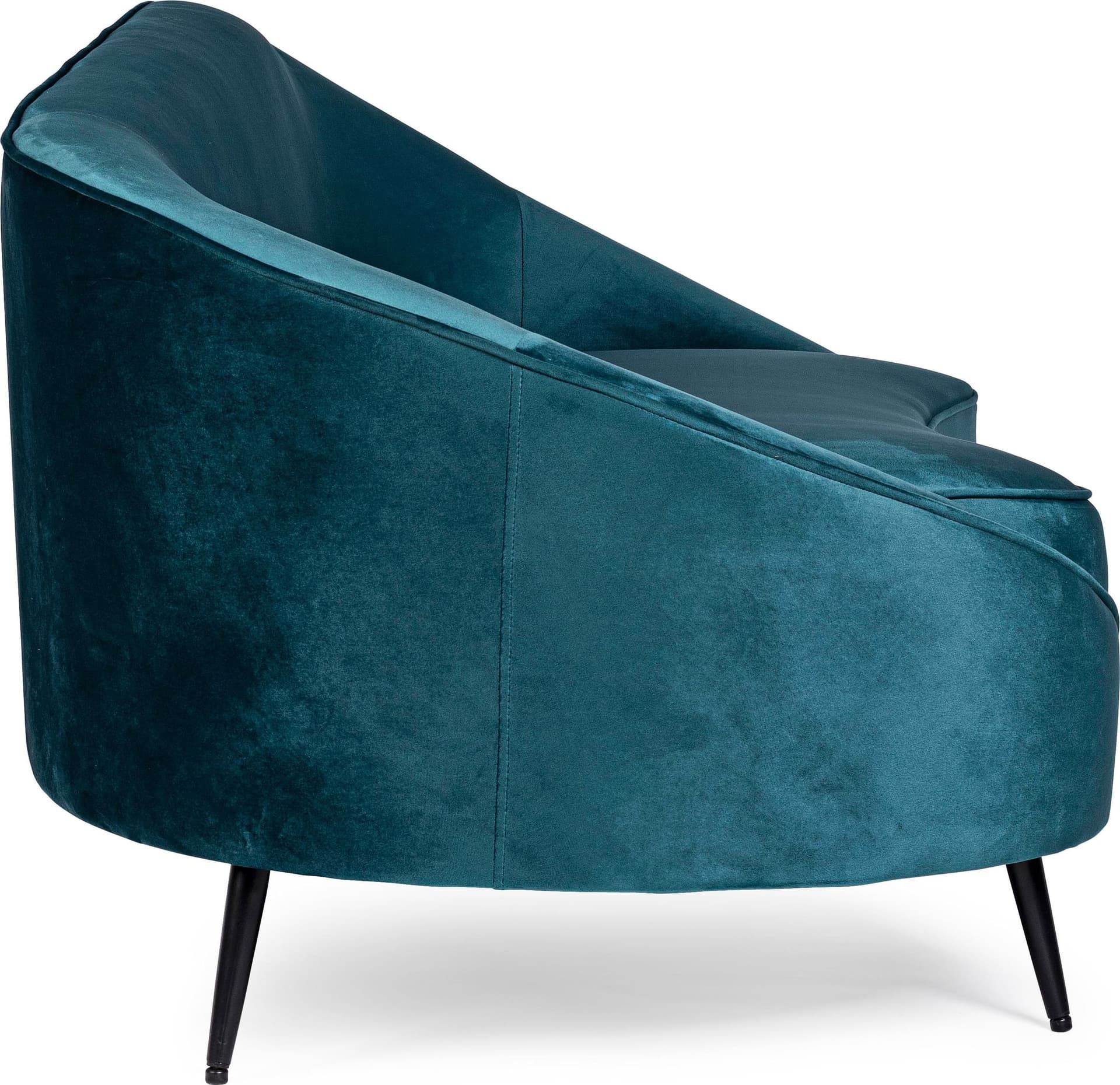 Divano in velluto Blu 2 posti "Seraphin" conchiglia con piedi neri 183 cm in Divani Decor Space - Altamura, commercioVirtuoso.it