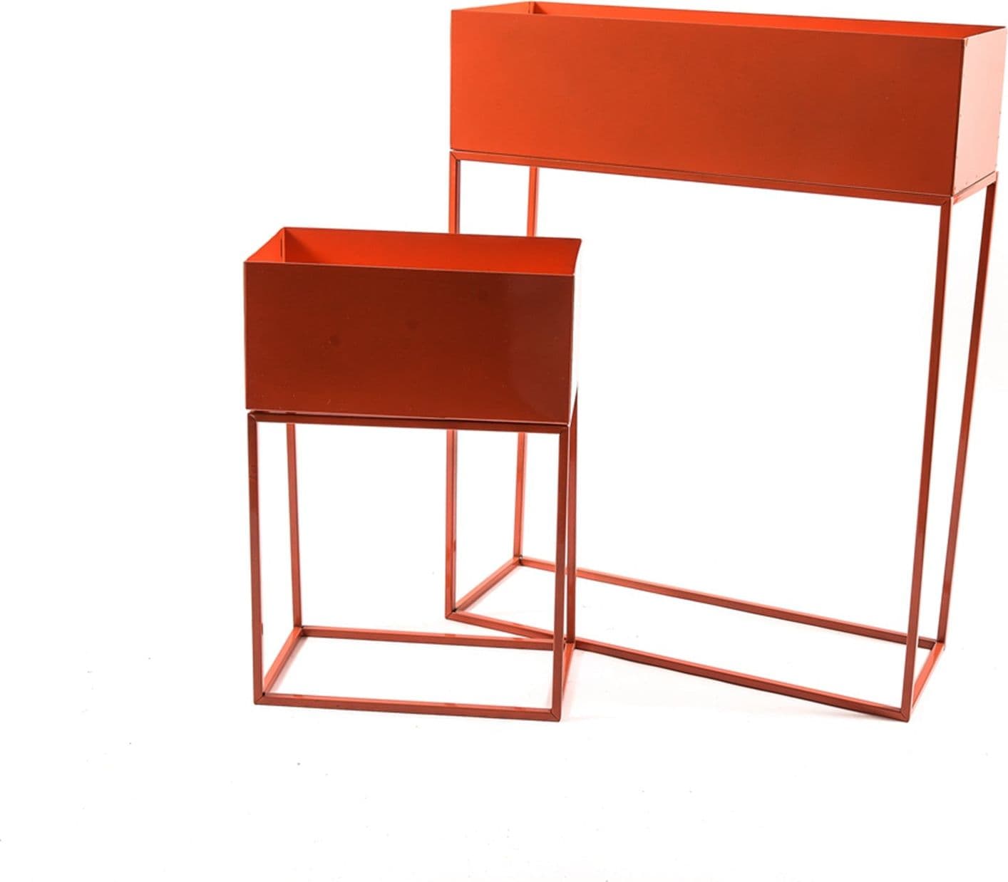 Set 2 Fioriera porta vaso in metallo da interno ed esterno arredamento moderno in Balconiere Decor Space - Altamura, commercioVirtuoso.it
