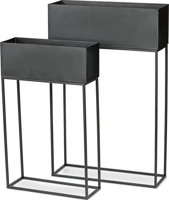 Set 2 Fioriera porta vaso in metallo da interno ed esterno arredamento moderno in Balconiere Decor Space - Altamura, commercioVirtuoso.it