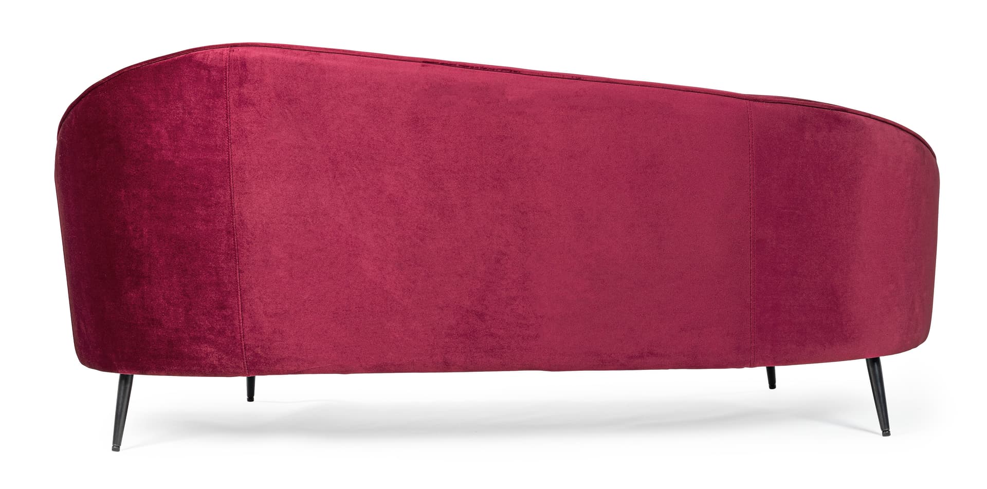 Divano in velluto vino 2 posti "Seraphin" conchiglia con piedi neri 183 cm in Divani Decor Space - Altamura, commercioVirtuoso.it