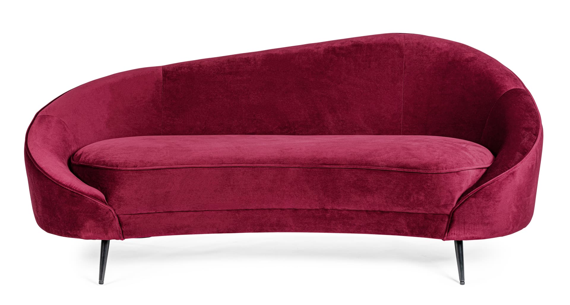 Divano in velluto vino 2 posti "Seraphin" conchiglia con piedi neri 183 cm Casa e cucina/Arredamento/Soggiorno/Divani Decor Space - Altamura, Commerciovirtuoso.it