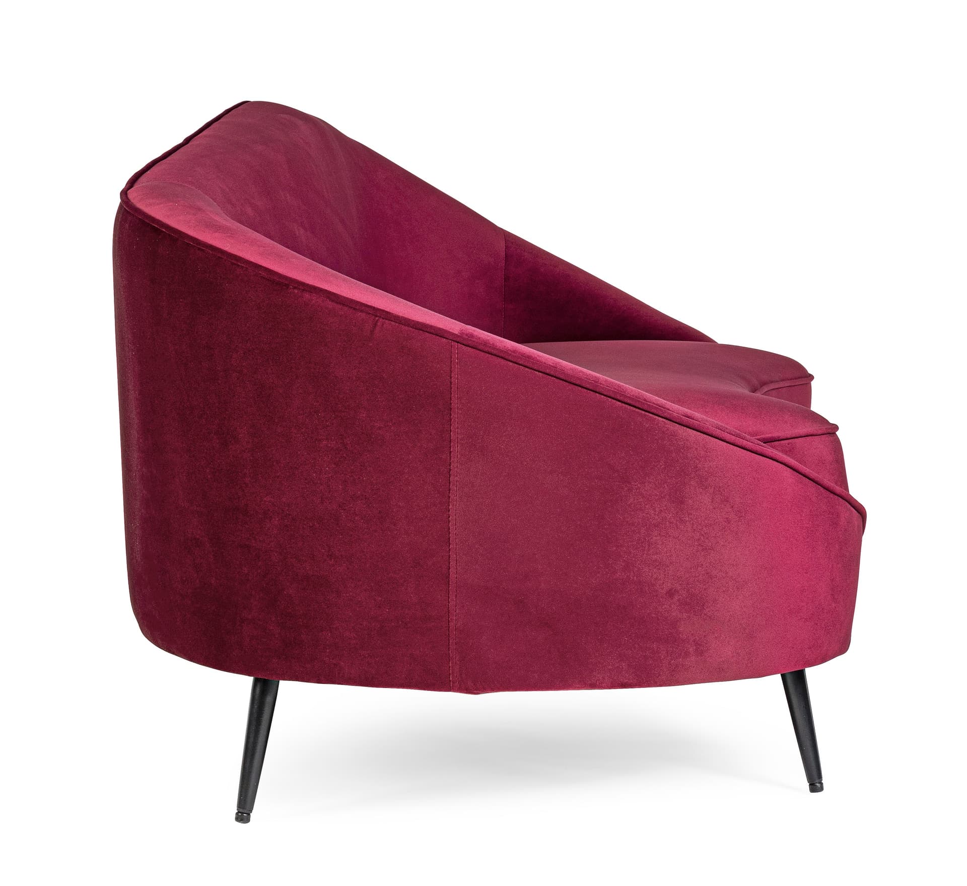 Divano in velluto vino 2 posti "Seraphin" conchiglia con piedi neri 183 cm Casa e cucina/Arredamento/Soggiorno/Divani Decor Space - Altamura, Commerciovirtuoso.it