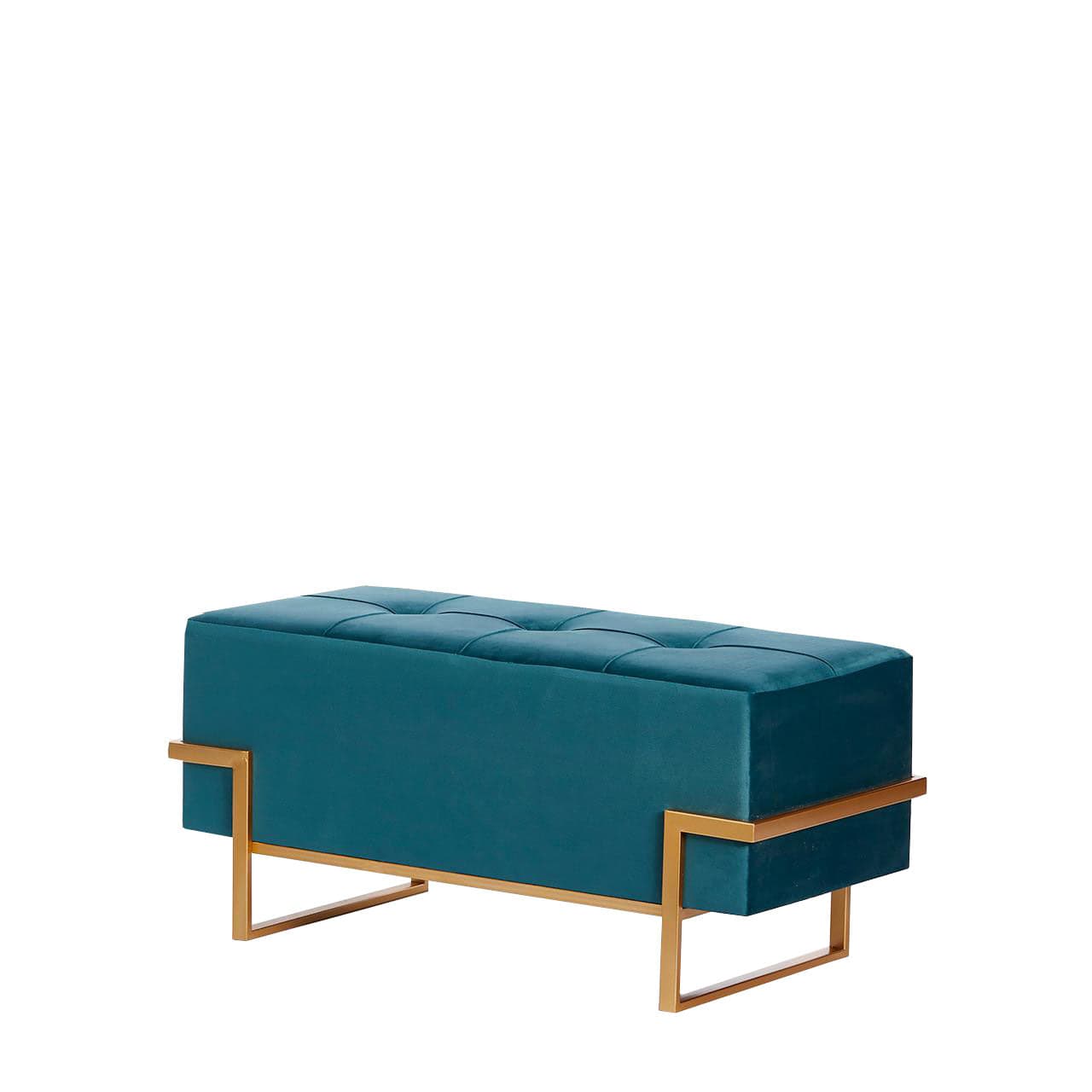 Panca Pouf rettangolare seduta in velluto arredamento moderno h 45 - 8