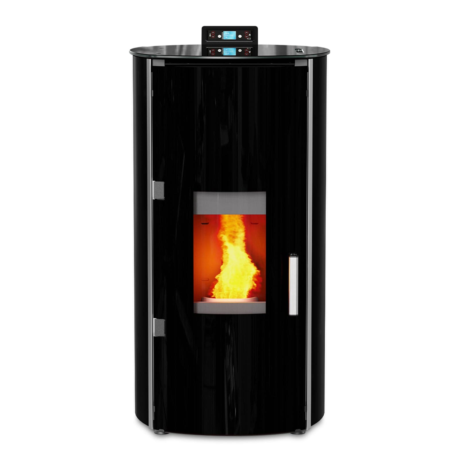 Termo Stufa a pellet 17 kw Hydro "Sfera Glass" per ambienti moderni h 113 cm in Stufe elettriche Decor Space - Altamura, commercioVirtuoso.it