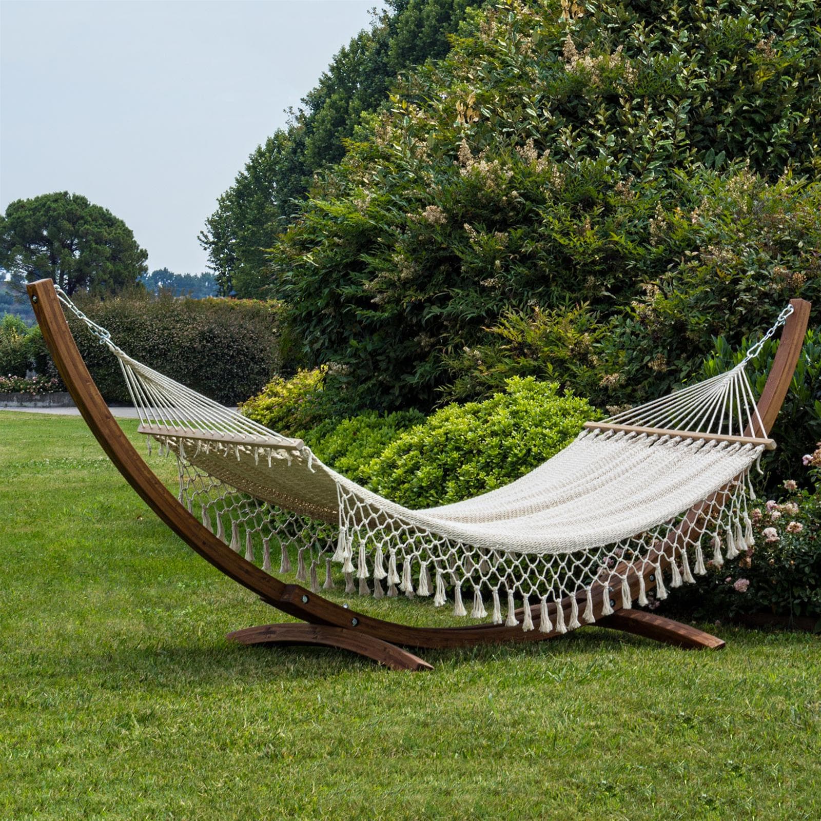 Amaca in corda "Lilia" monoposto, dondolo da giardino e balcone 200 X 100 cm Giardino e giardinaggio/Arredamento da giardino e accessori/Amache sedie sospese e accessori/Amache Decor Space - Altamura, Commerciovirtuoso.it