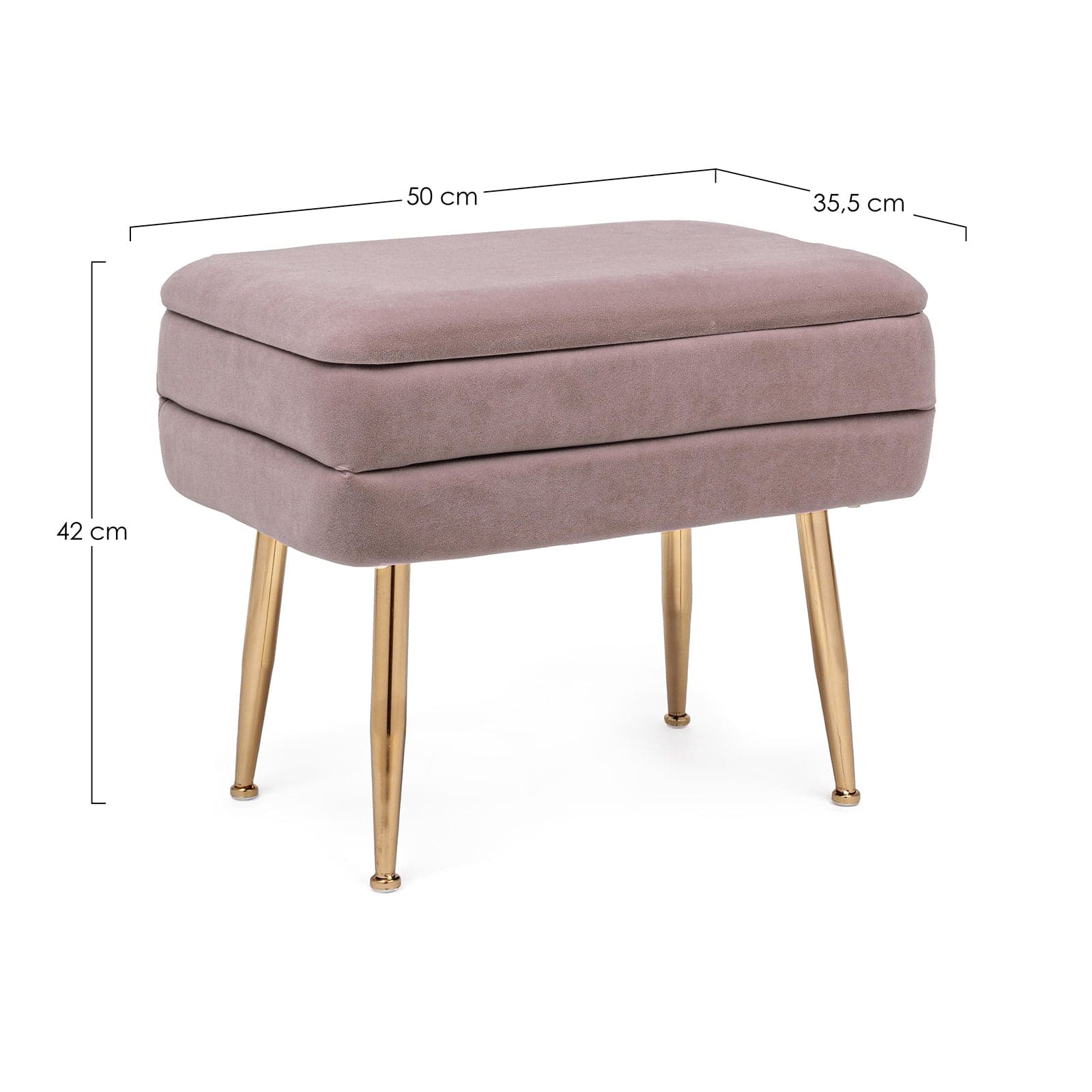 Panca singola contenitore in velluto "Pavlina" gambe in acciaio per camera da letto in Poltrone Decor Space - Altamura, commercioVirtuoso.it
