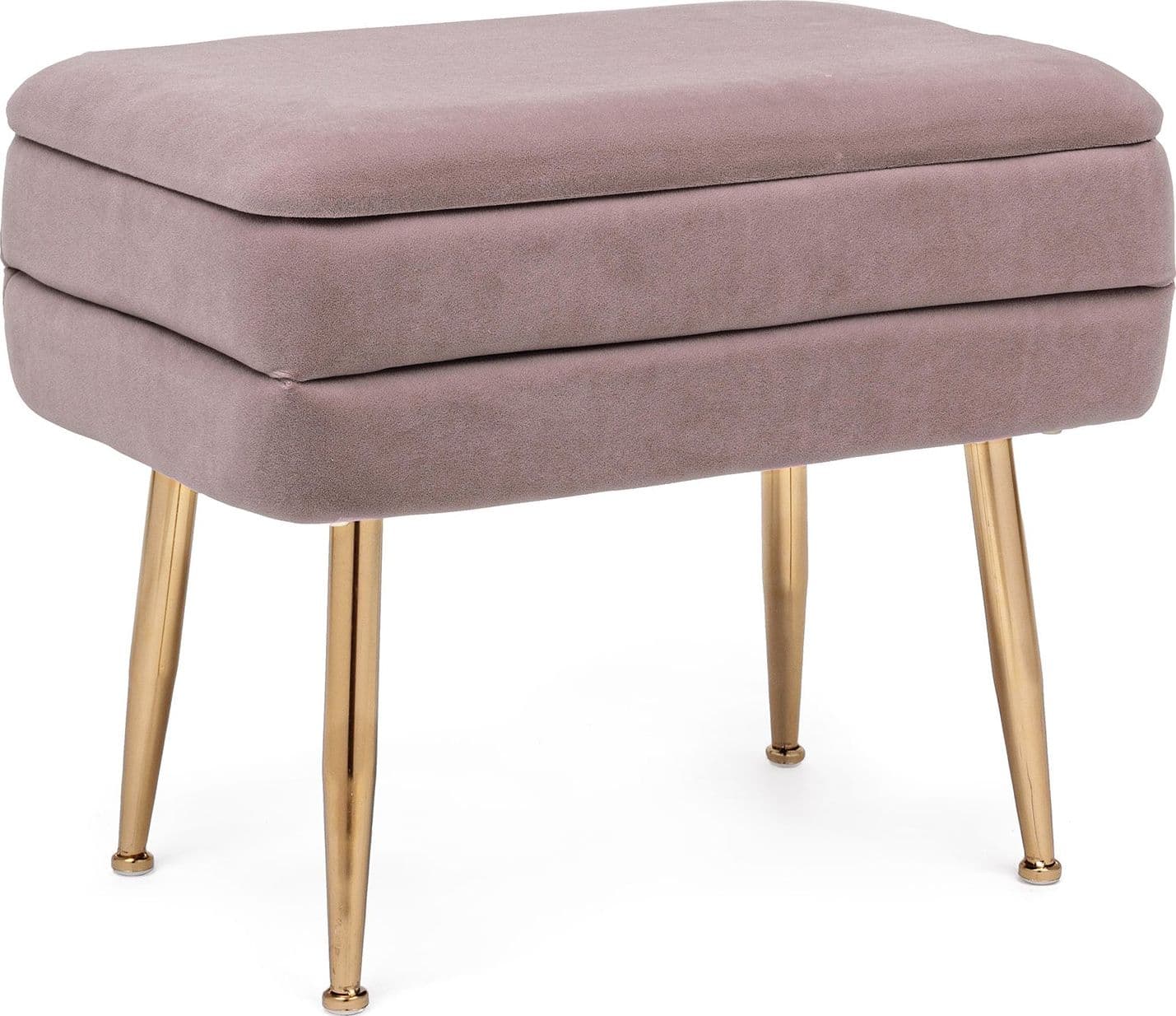 Panca singola contenitore in velluto "Pavlina" gambe in acciaio per camera da letto in Poltrone Decor Space - Altamura, commercioVirtuoso.it