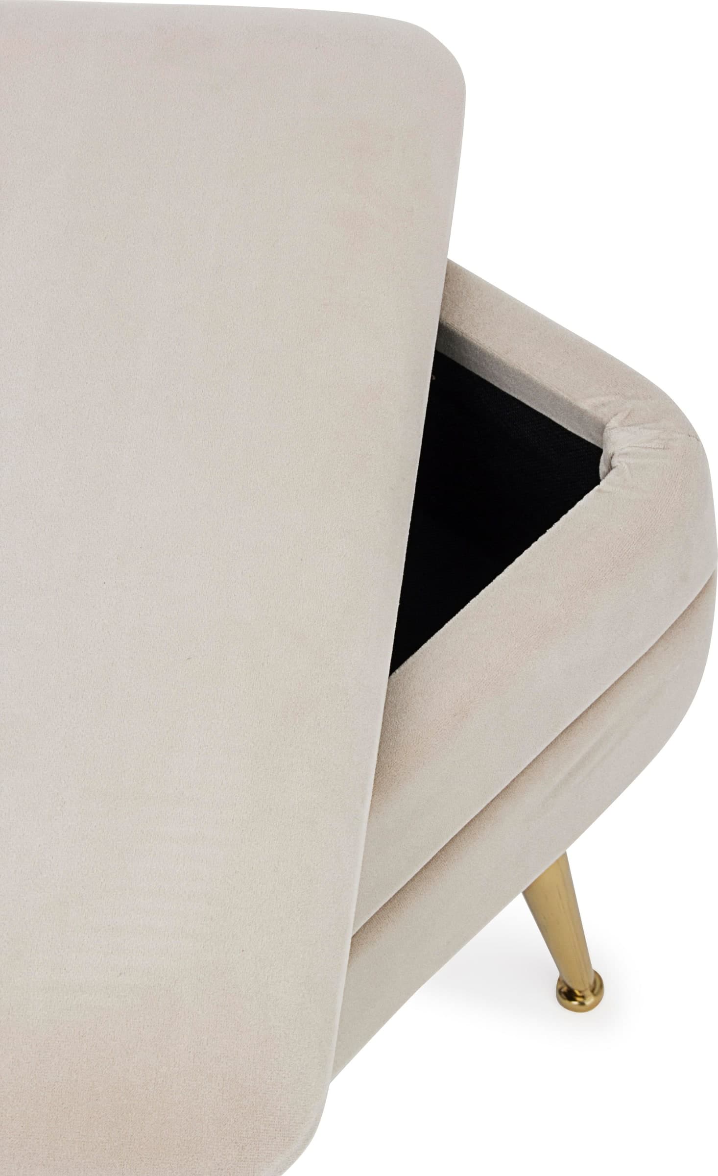 Panca singola contenitore in velluto "Pavlina" gambe in acciaio per camera da letto in Poltrone Decor Space - Altamura, commercioVirtuoso.it