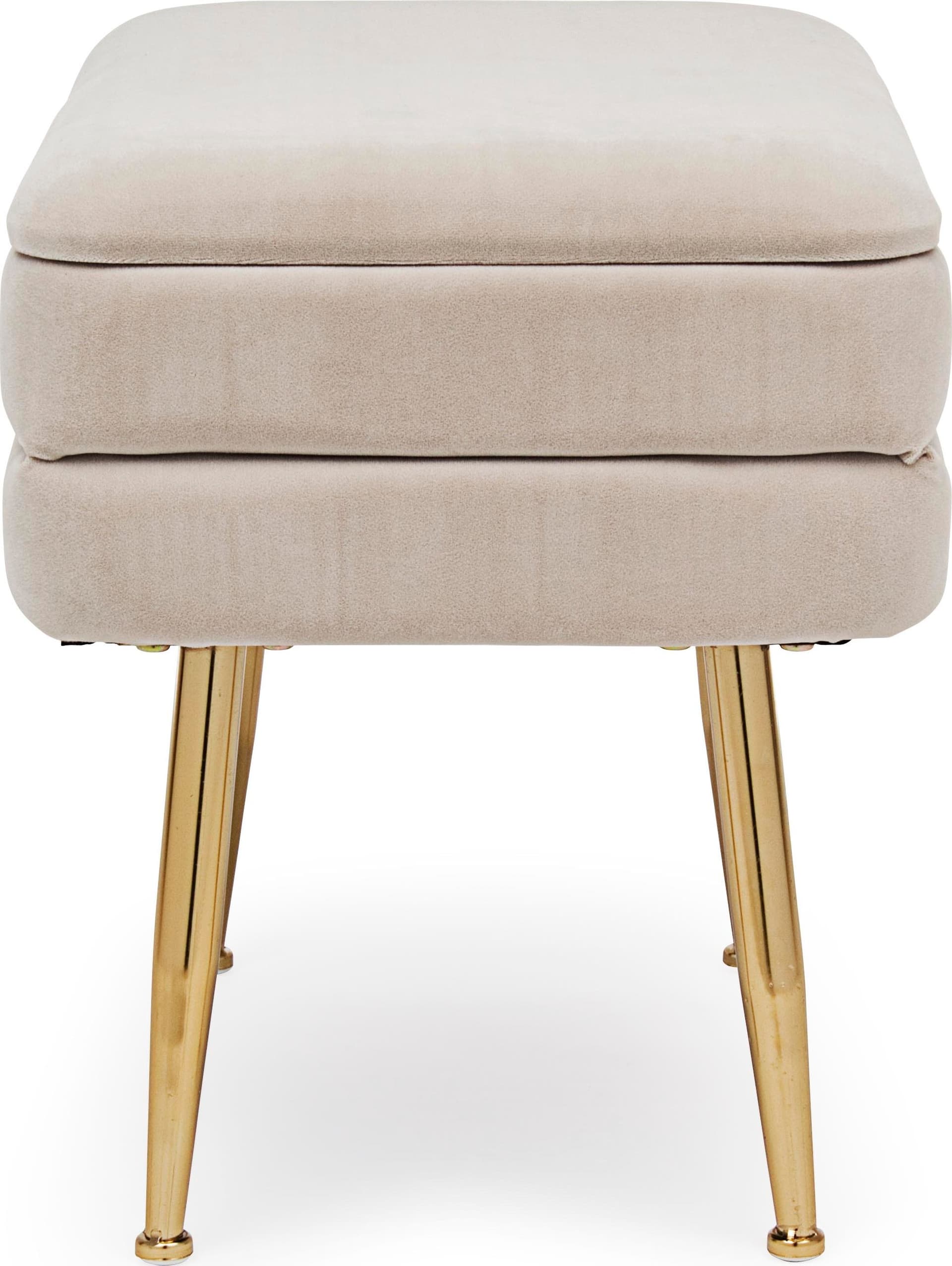 Panca singola contenitore in velluto "Pavlina" gambe in acciaio per camera da letto in Poltrone Decor Space - Altamura, commercioVirtuoso.it