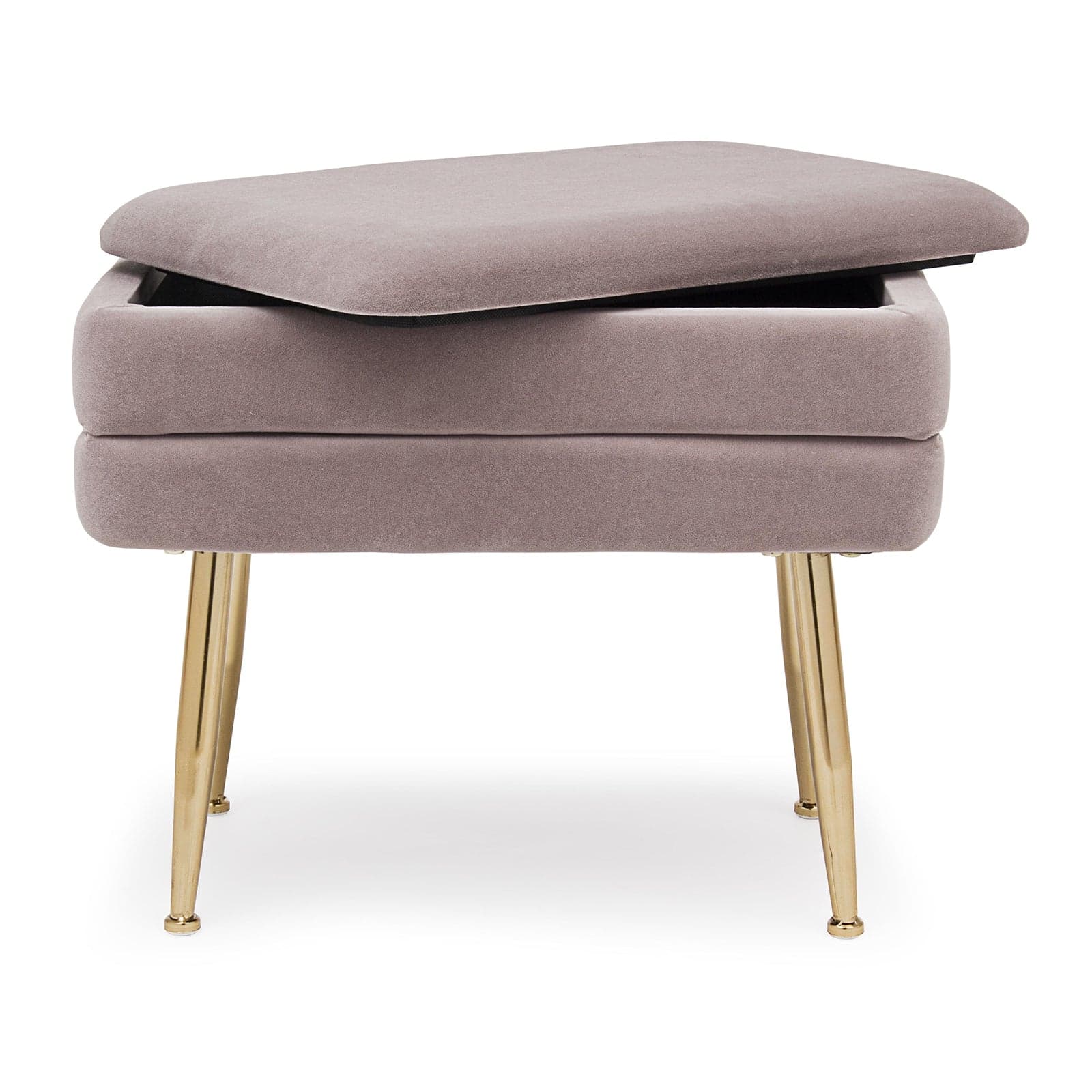 Panca singola contenitore in velluto "Pavlina" gambe in acciaio per camera da letto in Poltrone Decor Space - Altamura, commercioVirtuoso.it