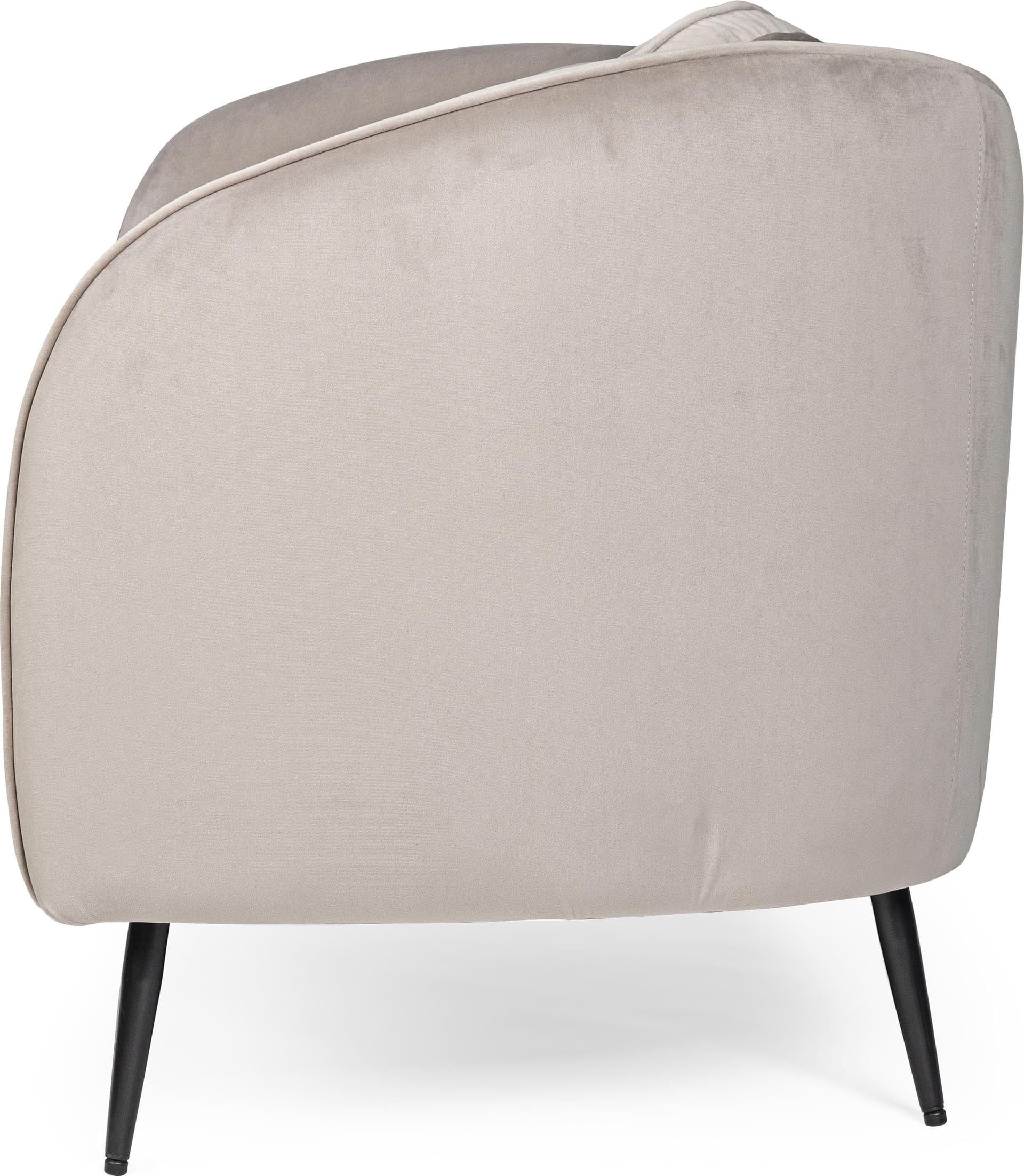 Divano in velluto Grigio chiaro 2 posti "Candis" con piedi neri 163 cm in Divani Decor Space - Altamura, commercioVirtuoso.it