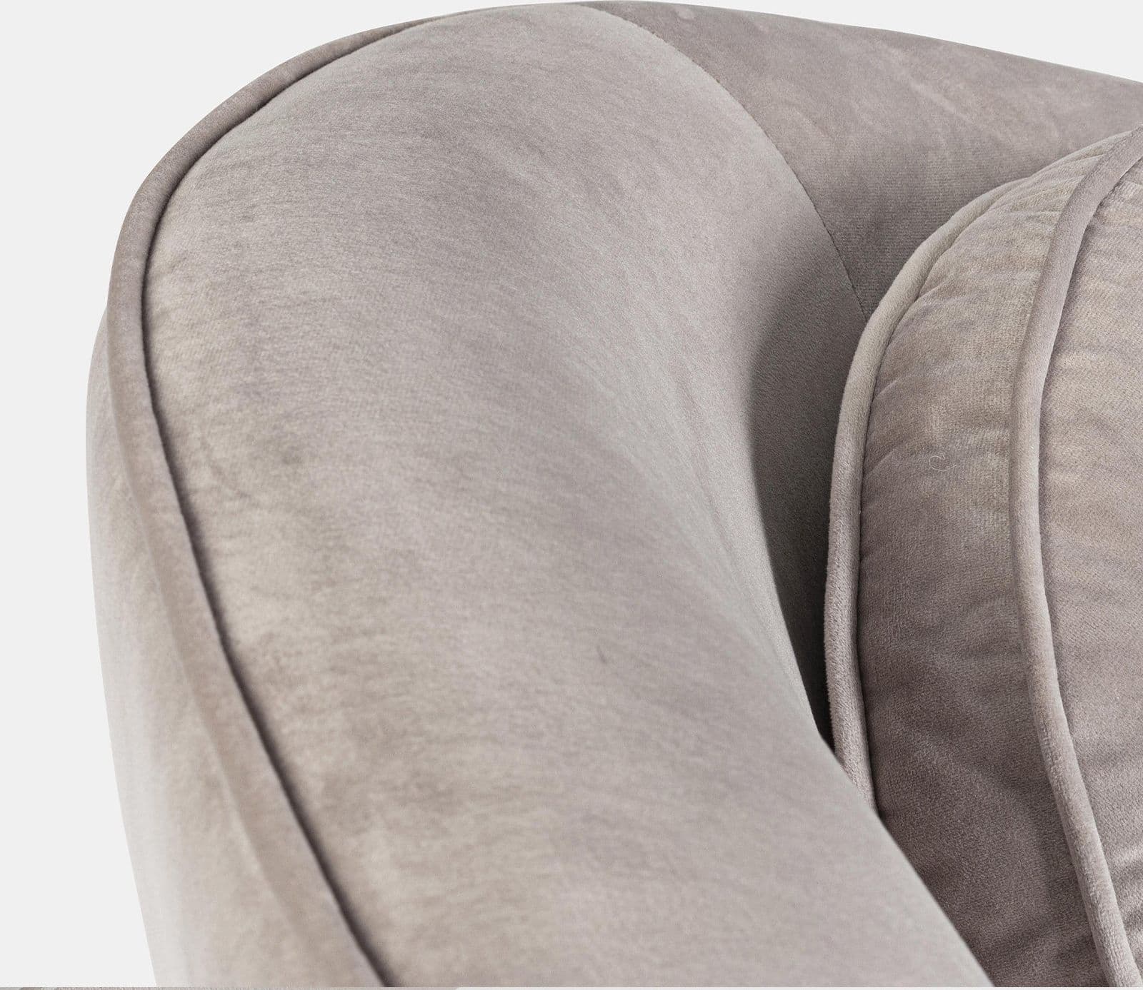 Divano in velluto Grigio chiaro 2 posti "Candis" con piedi neri 163 cm in Divani Decor Space - Altamura, commercioVirtuoso.it