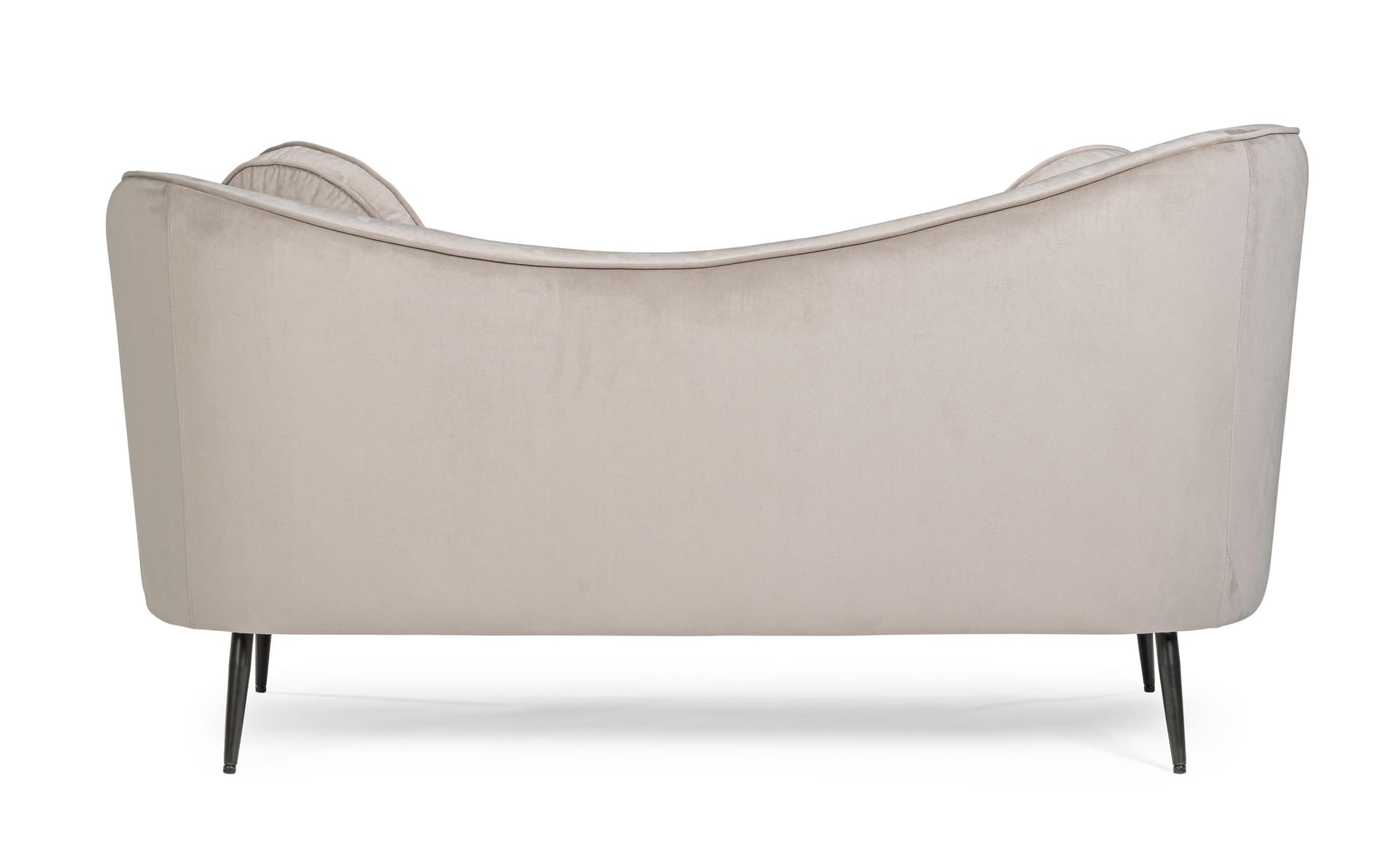 Divano in velluto Grigio chiaro 2 posti "Candis" con piedi neri 163 cm in Divani Decor Space - Altamura, commercioVirtuoso.it