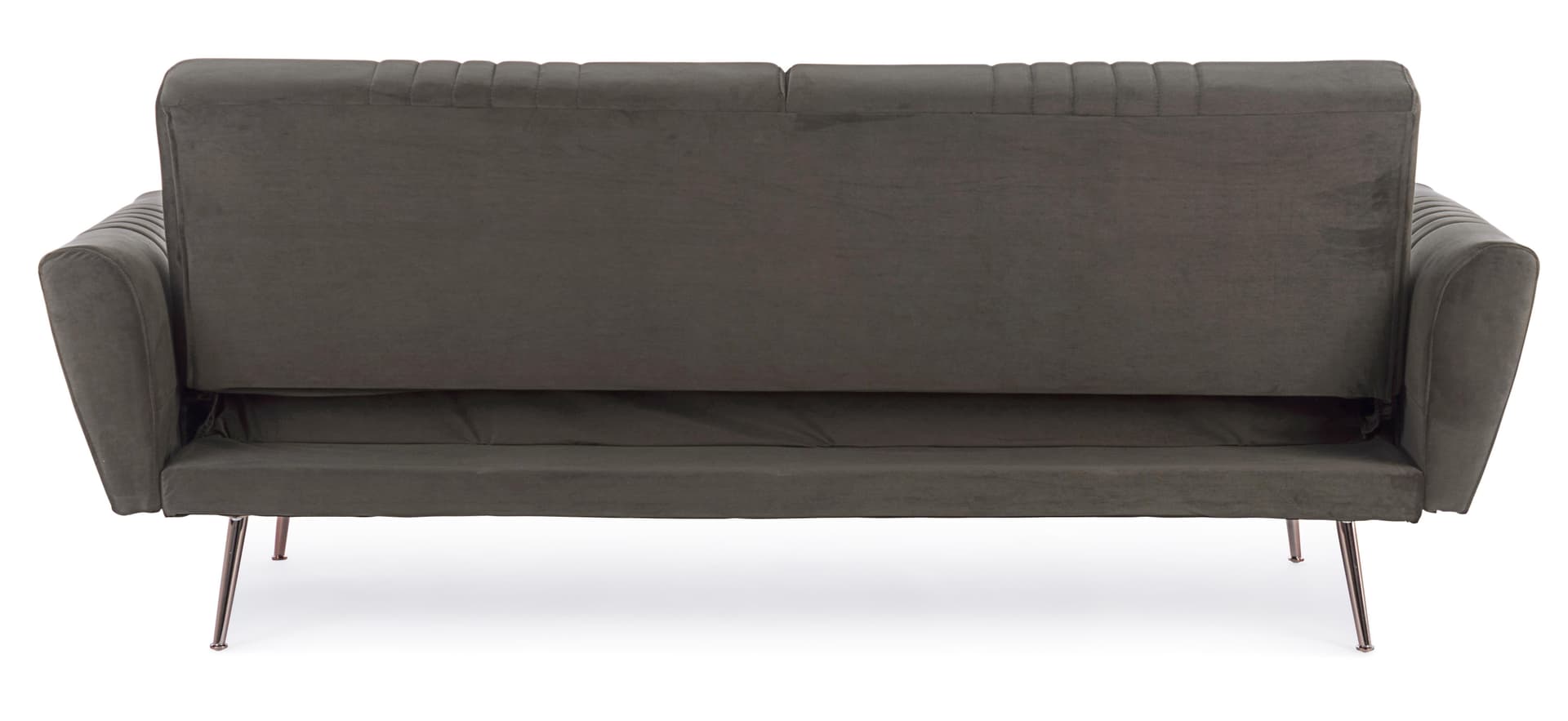Divano letto in velluto tortora 3 posti "Johnny " con piedi e struttura Rame 210 cm in Divani Decor Space - Altamura, commercioVirtuoso.it