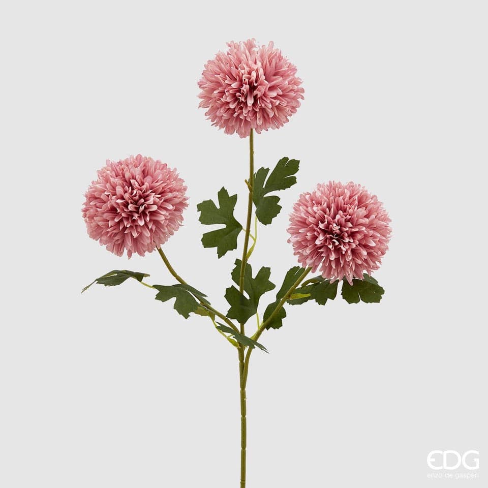 Fiore artificiale "Dalia" effetto realistico con stelo e foglie verdi  h 65 cm in Fiori artificiali Decor Space - Altamura, commercioVirtuoso.it