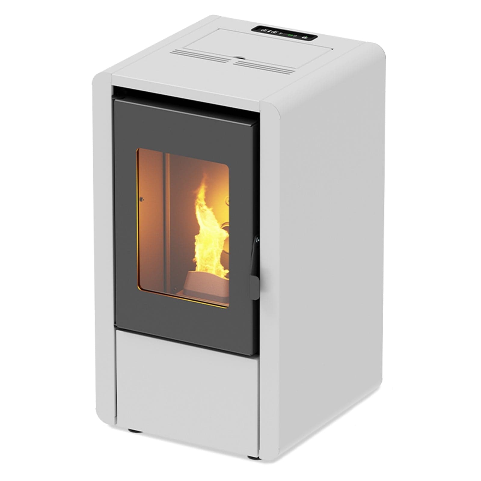 Stufa a pellet 6 kw ventilata "Petit" per ambienti moderni h 77 cm in Stufe a pellet Decor Space - Altamura, commercioVirtuoso.it