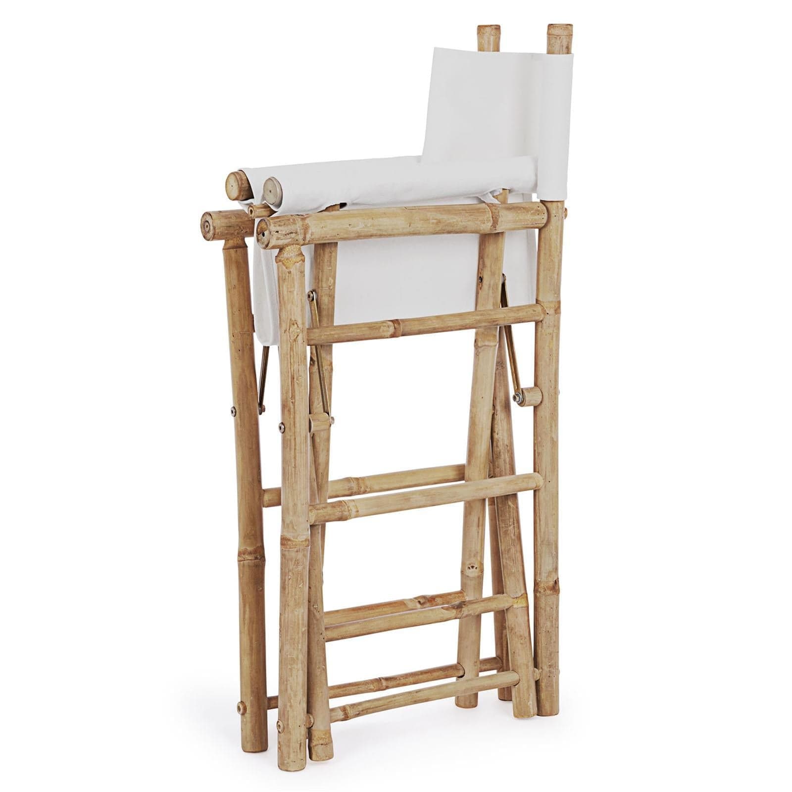 Sedia regista in Bamboo e tessuto bianco "Joyce" da giardino e piscina in Sedie per tavolo da giardino Decor Space - Altamura, commercioVirtuoso.it