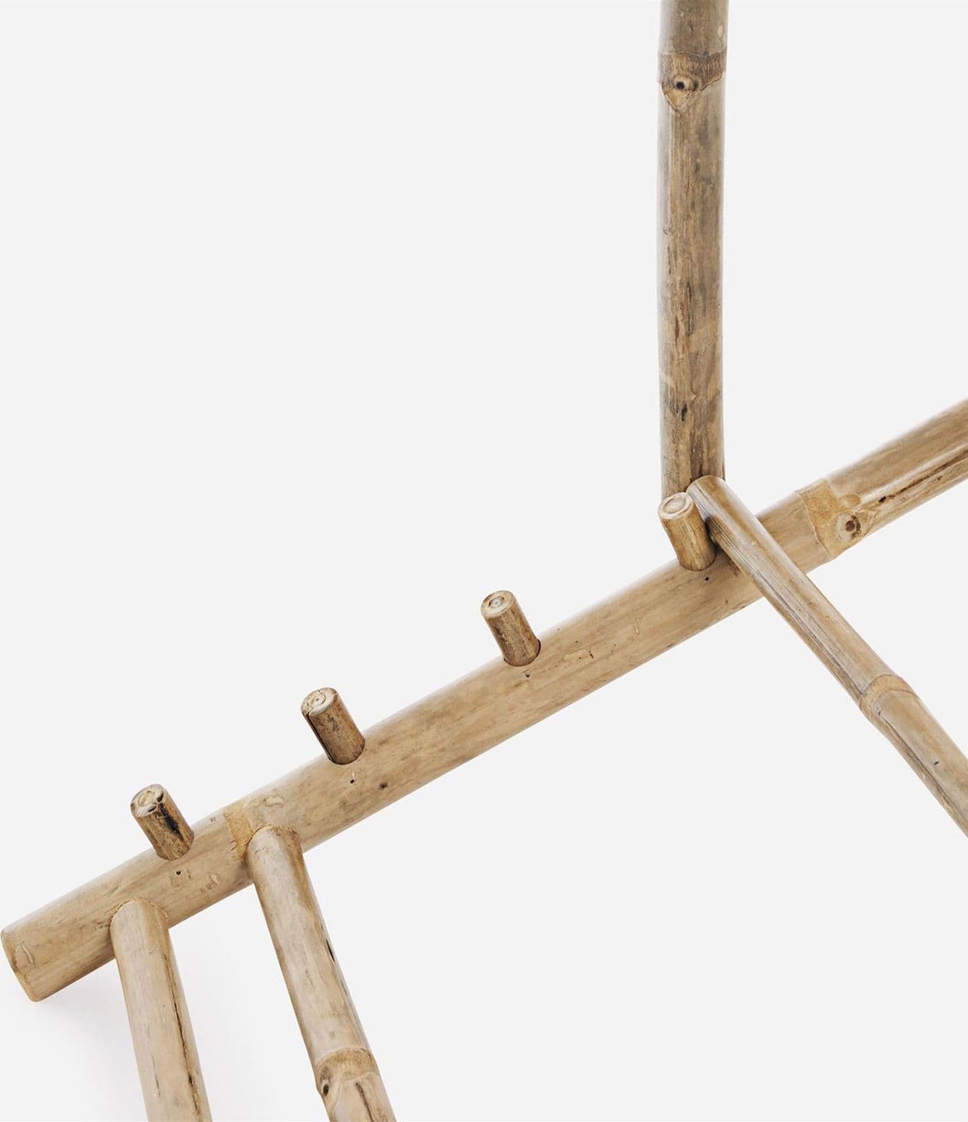 Sedia a sdraio in Bamboo e tessuto bianco "Joyce" da giardino e piscina regolabile in 4 posizioni - 6