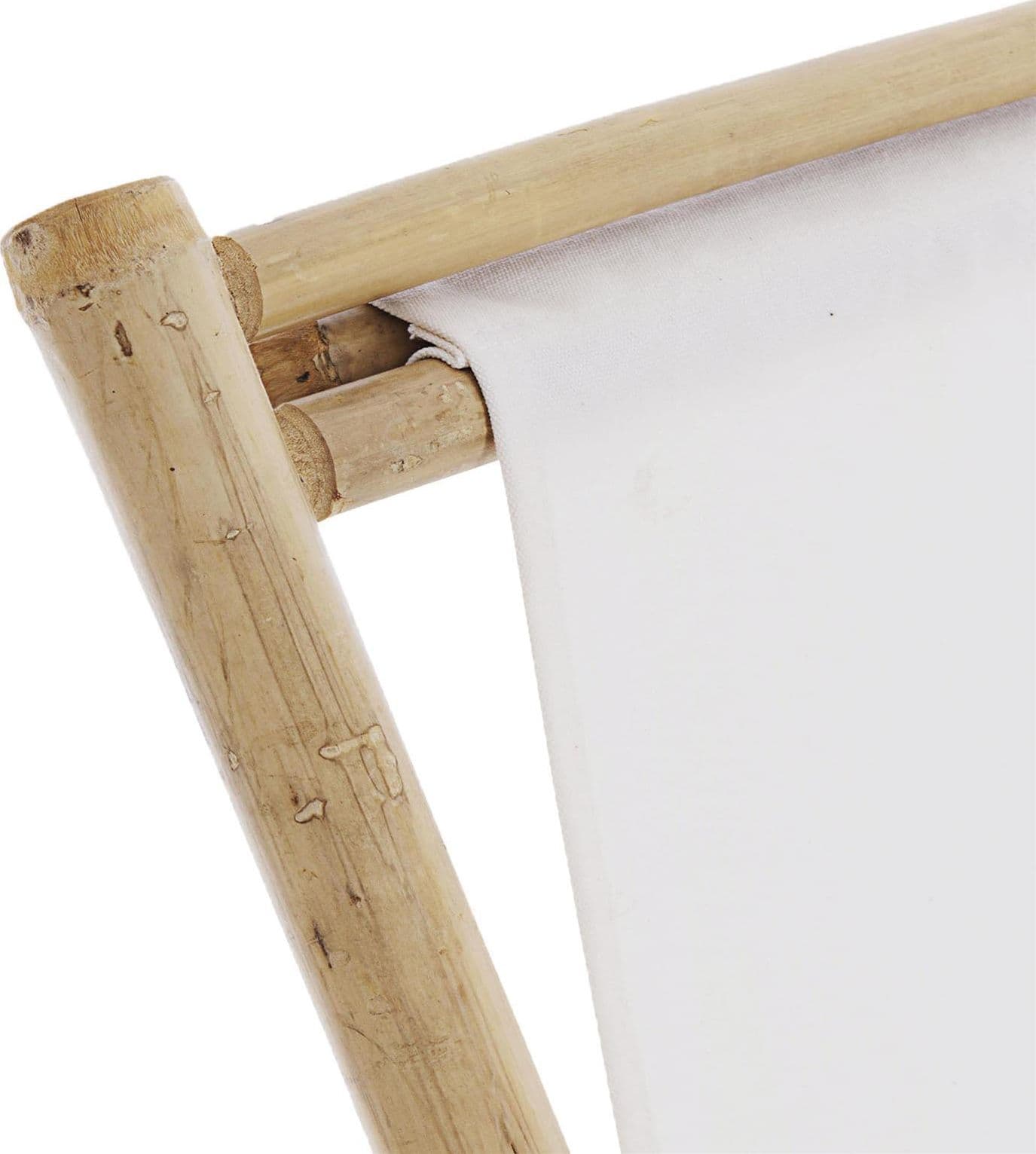 Sedia a sdraio in Bamboo e tessuto bianco "Joyce" da giardino e piscina regolabile in 4 posizioni in Poltrone Decor Space - Altamura, commercioVirtuoso.it